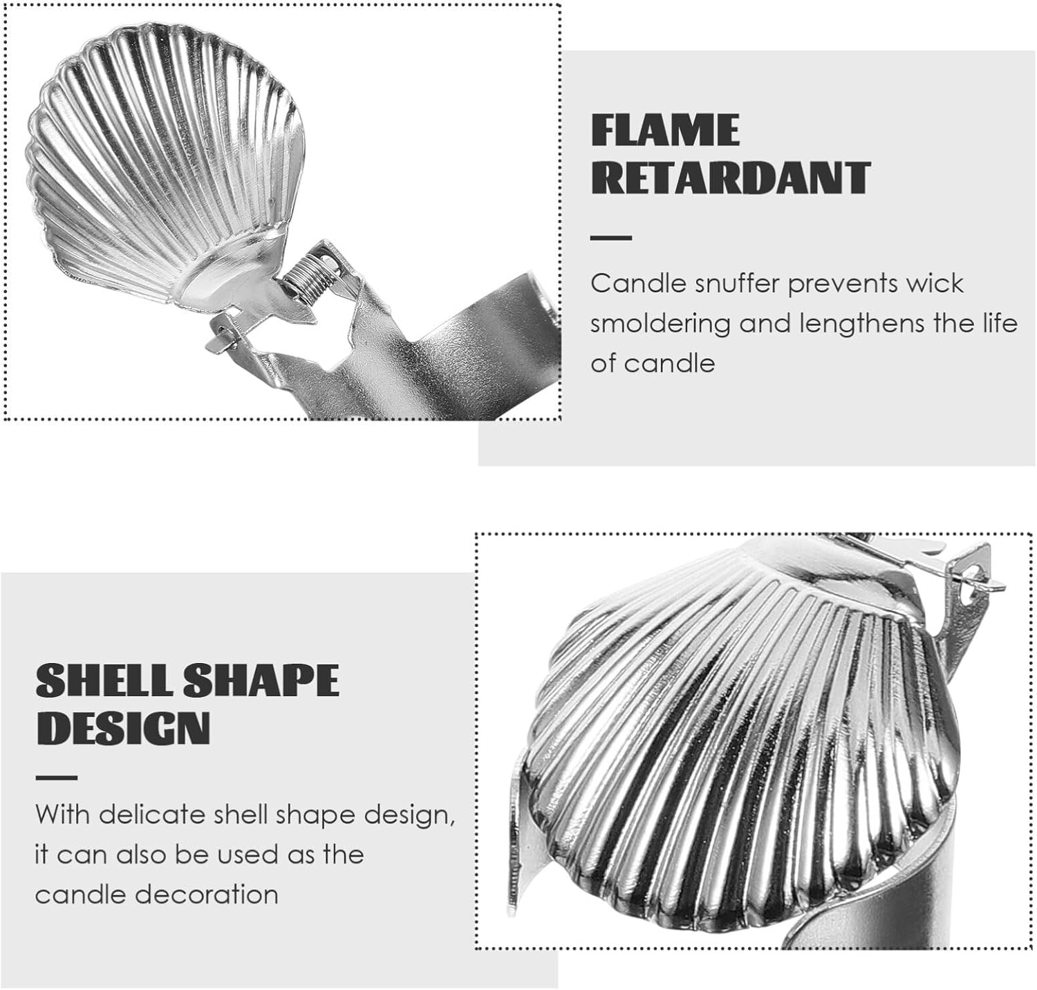 VOSAREA 4pcs Metal Candle Snuffer Shell Shaped Auto Extinguisher