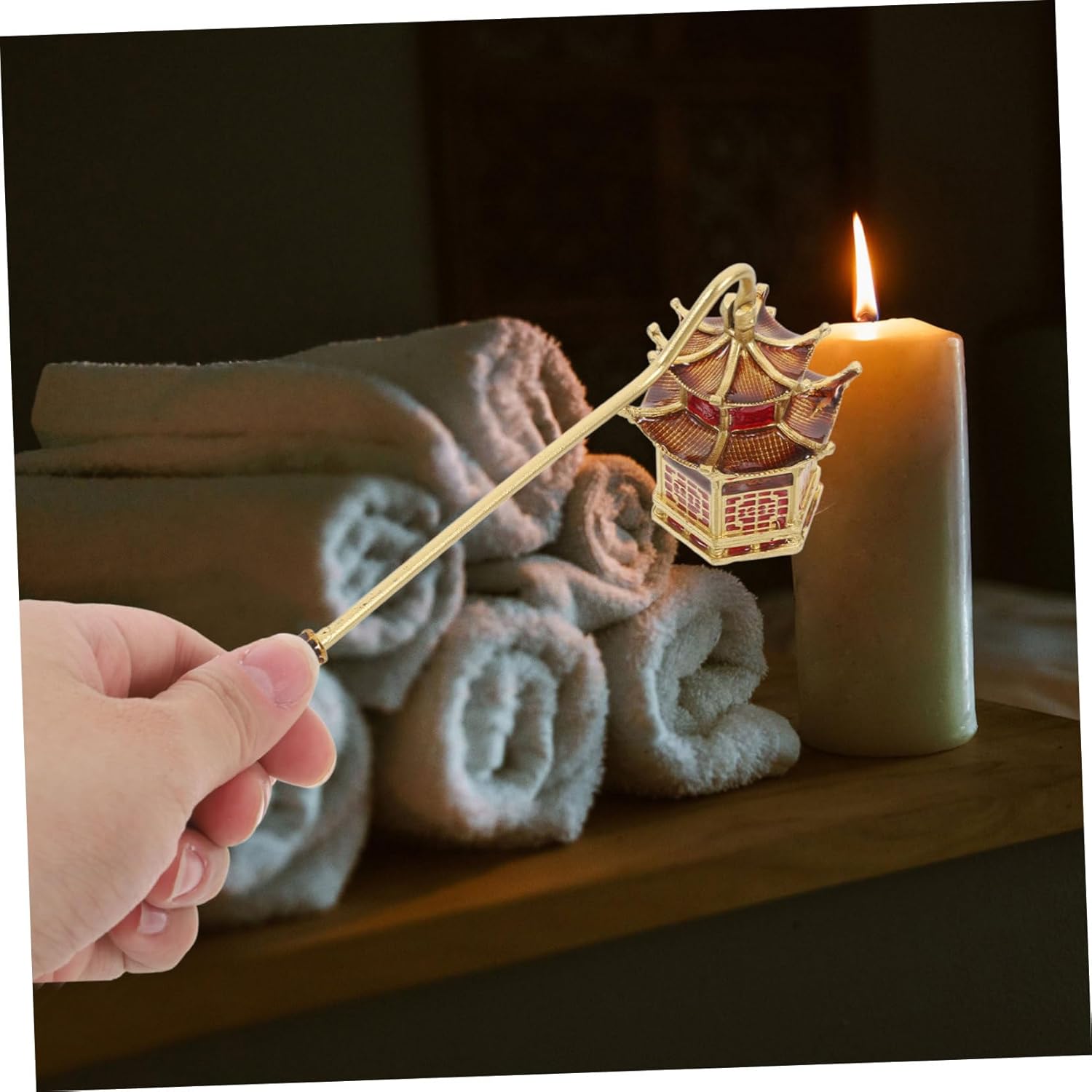 Zerodeko Candle Snuffer Tool with Golden Design