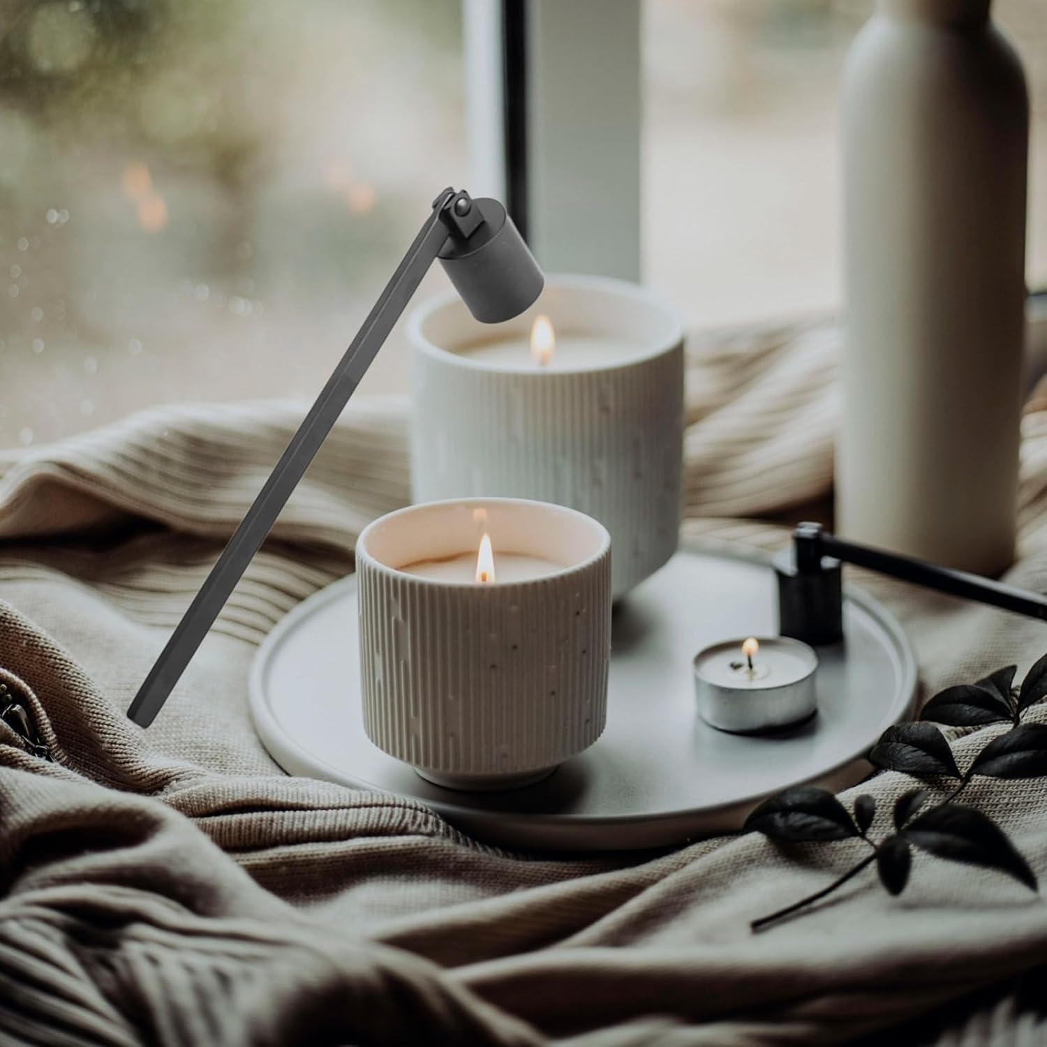 Walfront 75x09in Stainless Steel Candle Snuffer and Wick Trimmer