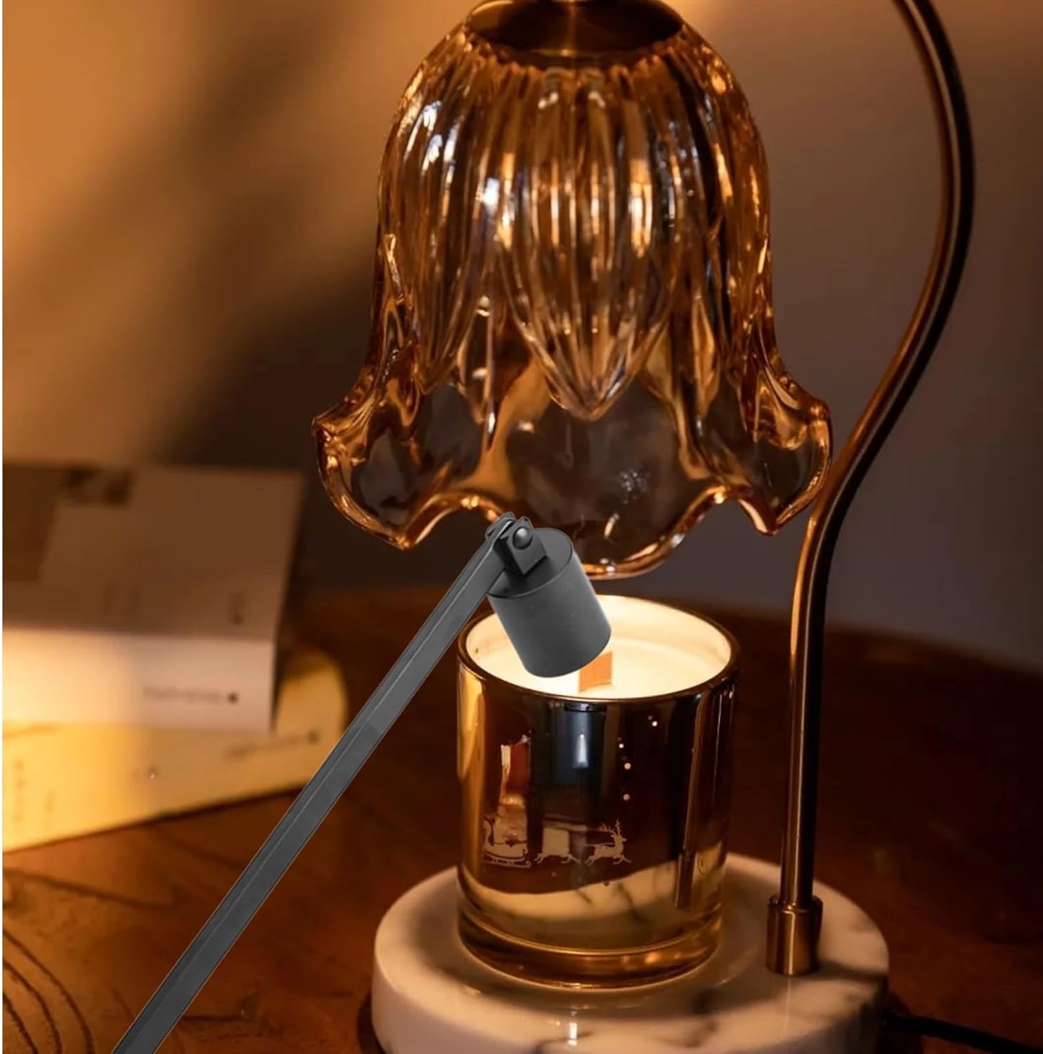Walfront 75x09in Stainless Steel Candle Snuffer and Wick Trimmer