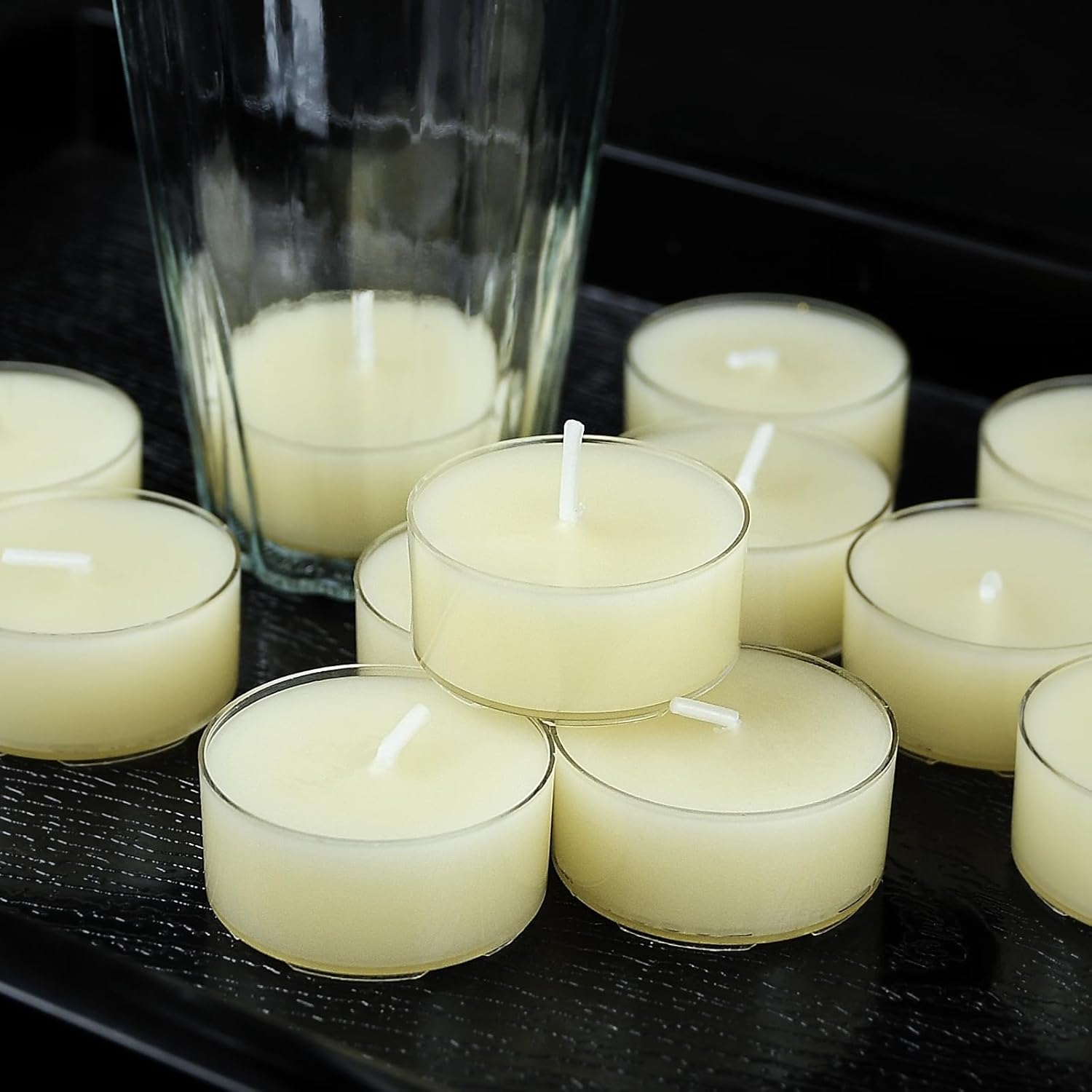 32 Count Pure Beeswax Tealight Candles - 4 Hour Smokeless Burn