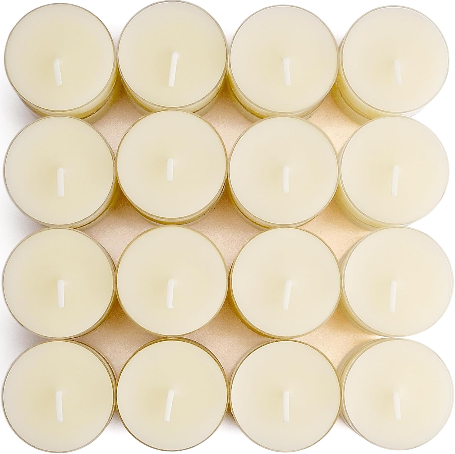 32 Count Pure Beeswax Tealight Candles - 4 Hour Smokeless Burn