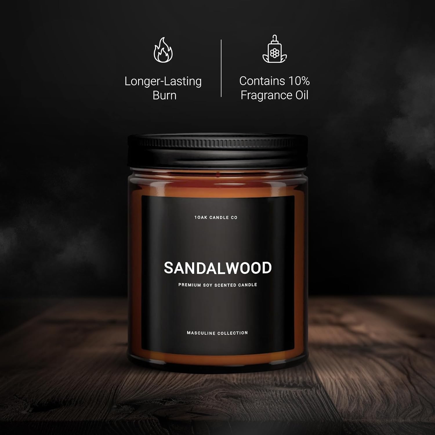 1OAK Scented Candles for Men - Sandalwood Jar Candle