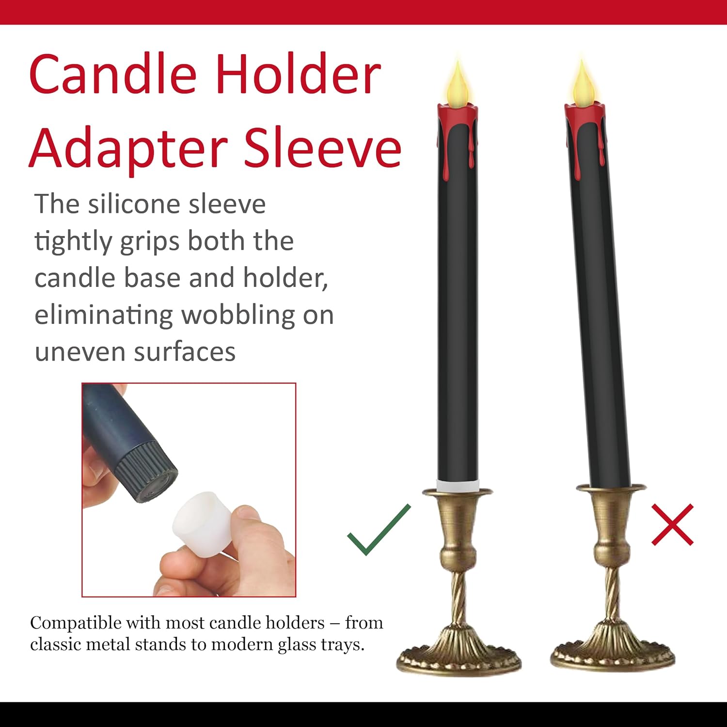 Halloween LED Flameless Taper Candles 6 Pcs with Remote Timer