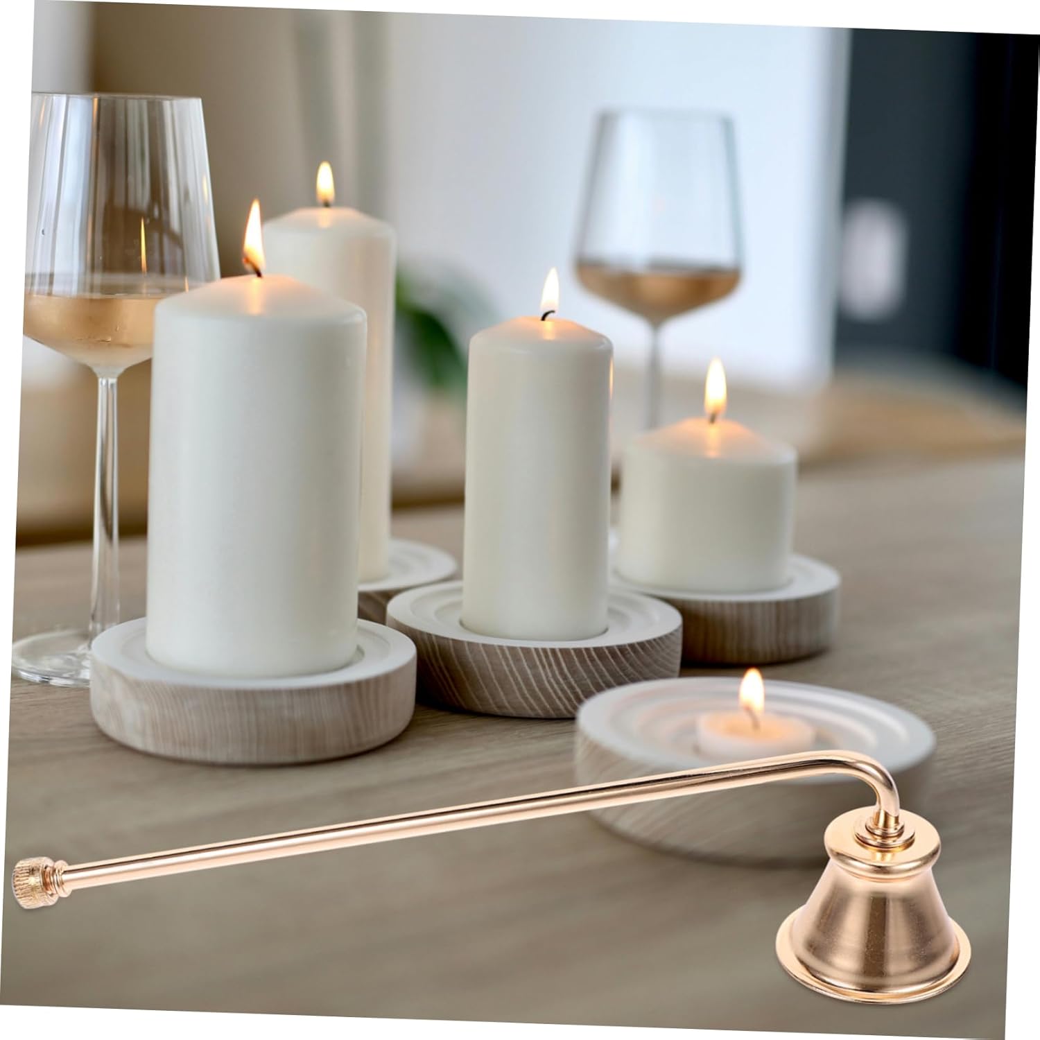 VINTORKY Candle Extinguisher Long Handle Metal Wick Snuffer for Home Use