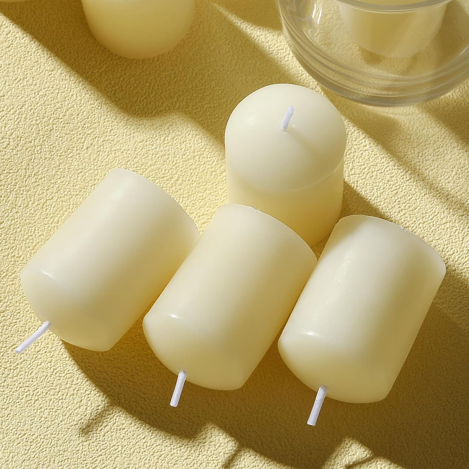 Pure Beeswax Votive Candles Bulk Pack of 10 Ivory