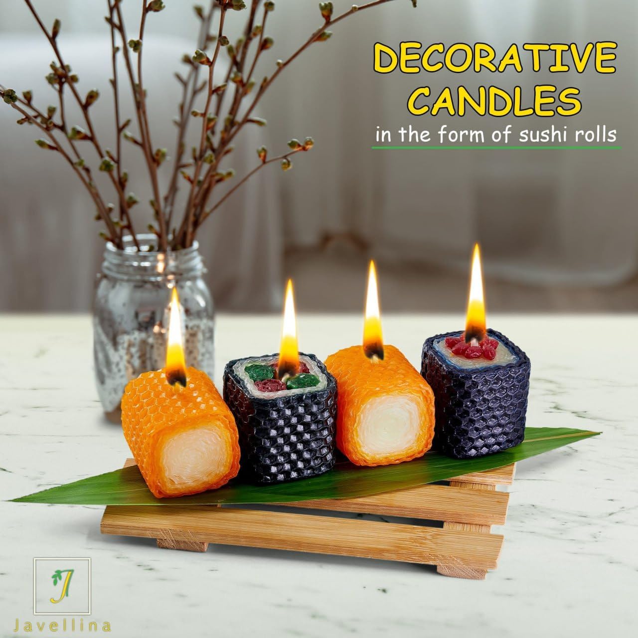Fun Birthday Sushi Candle Gift Set 12pcs