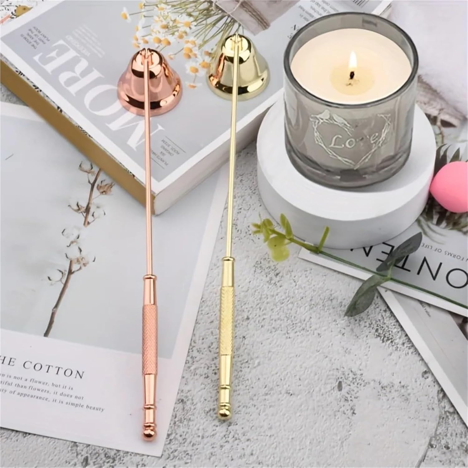 6Pcs Multi Color Candle Snuffer with Long Handle