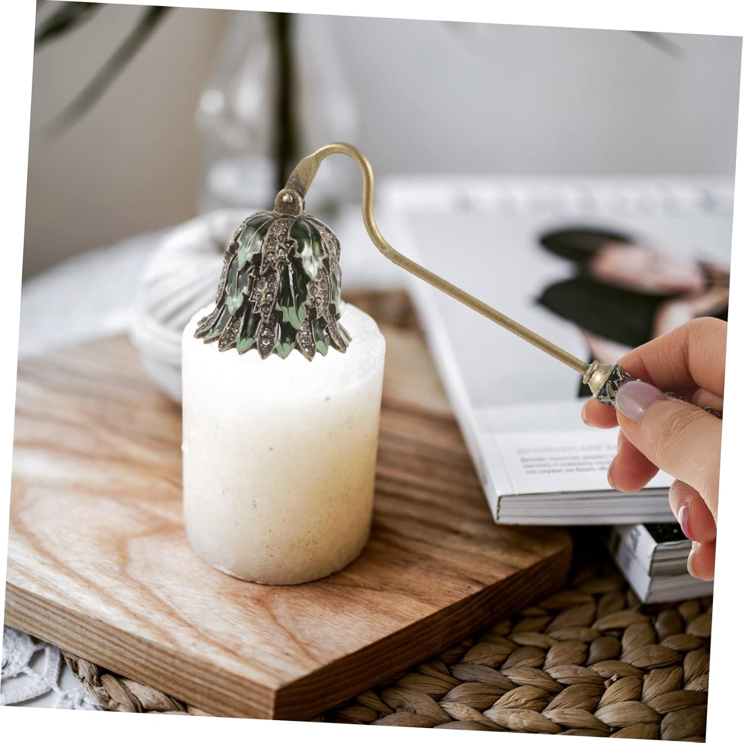 Candle Snuffer Tool with Long Handle Metal Design