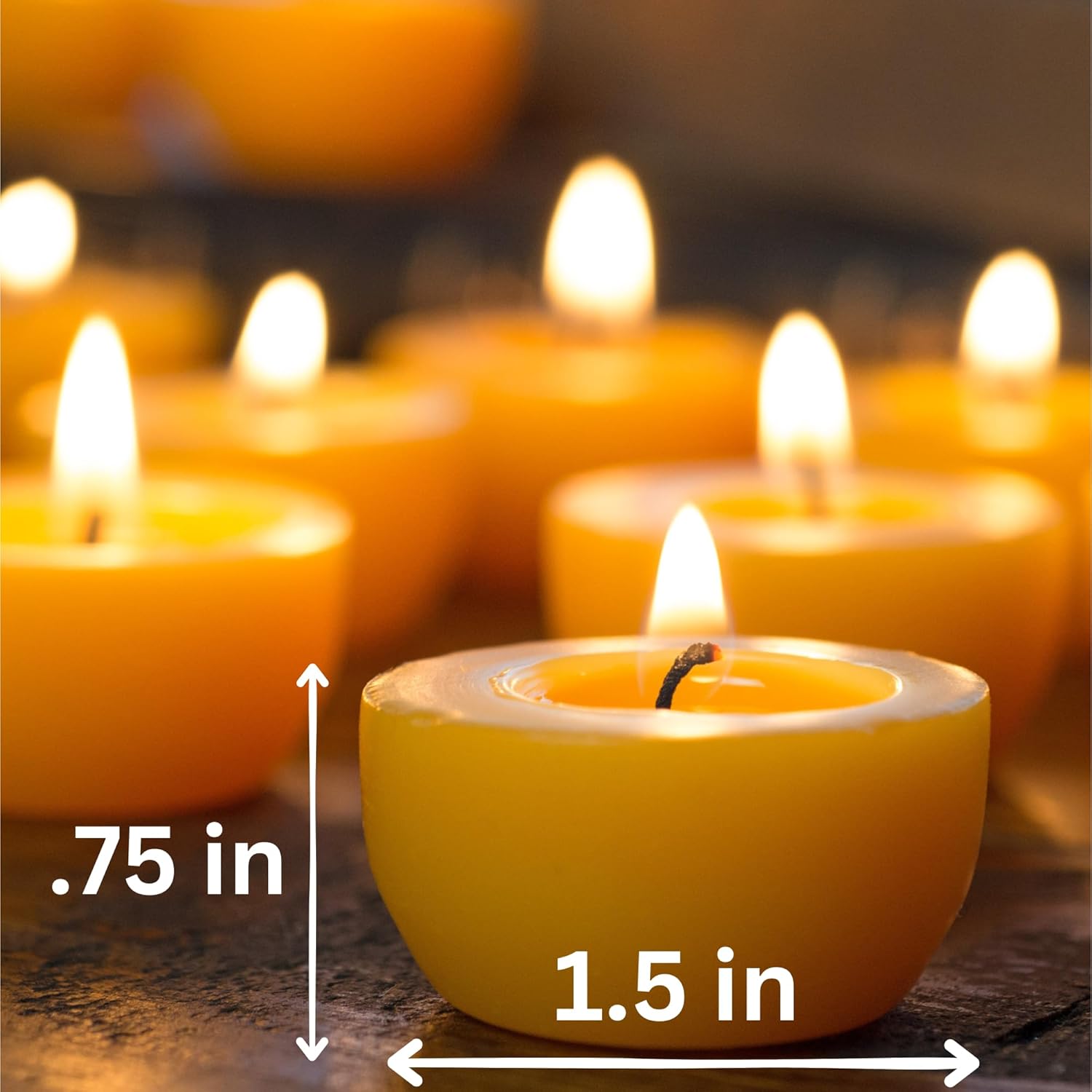 Serenibee Beeswax Tea Light Candles with Reusable Holder and Cotton Bag Set