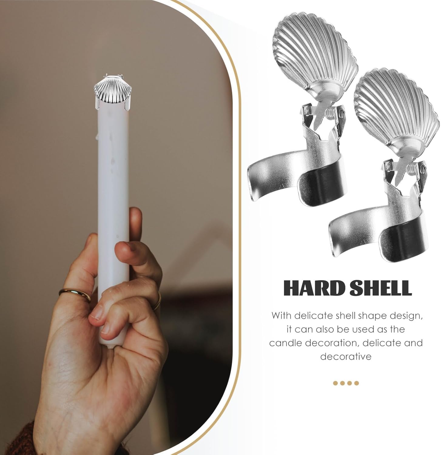 VOSAREA 4pcs Metal Candle Snuffer Shell Shaped Auto Extinguisher