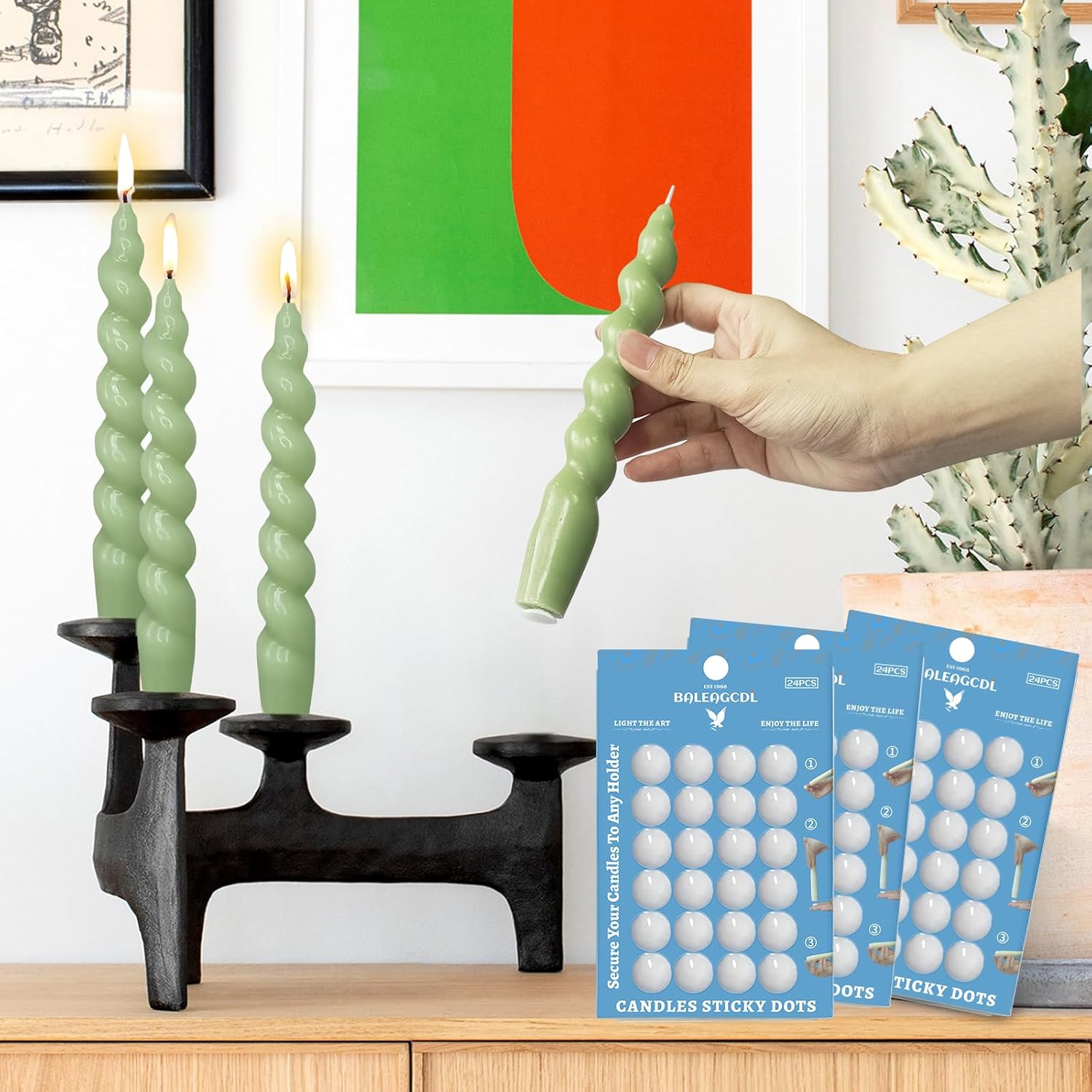 Taper Candles Sticky Dots - Secure Neat Holders 72 Pack