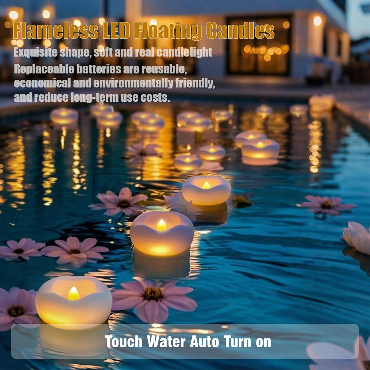 Eynshoo 12 Pack Floating Candles LED Tea Lights Waterproof