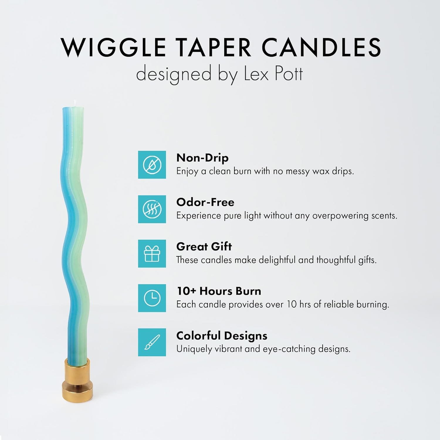 Wiggle Candles 2 Pack - Joyful Dancing Design Taper Candles