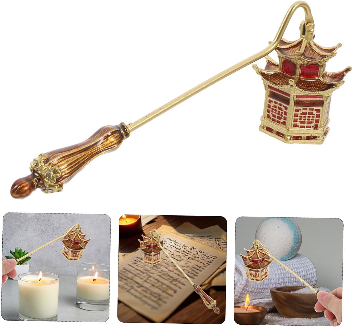 Zerodeko Candle Snuffer Tool with Golden Design
