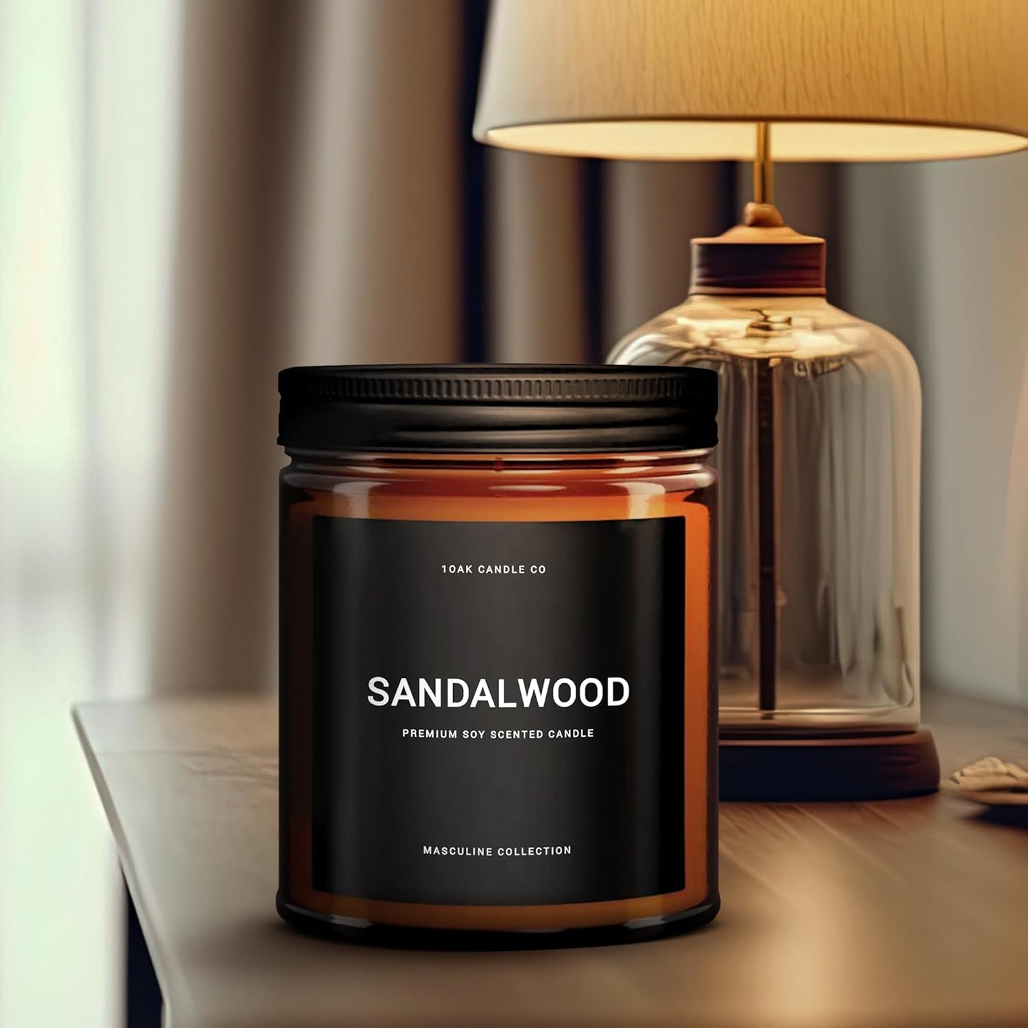 1OAK Scented Candles for Men - Sandalwood Jar Candle