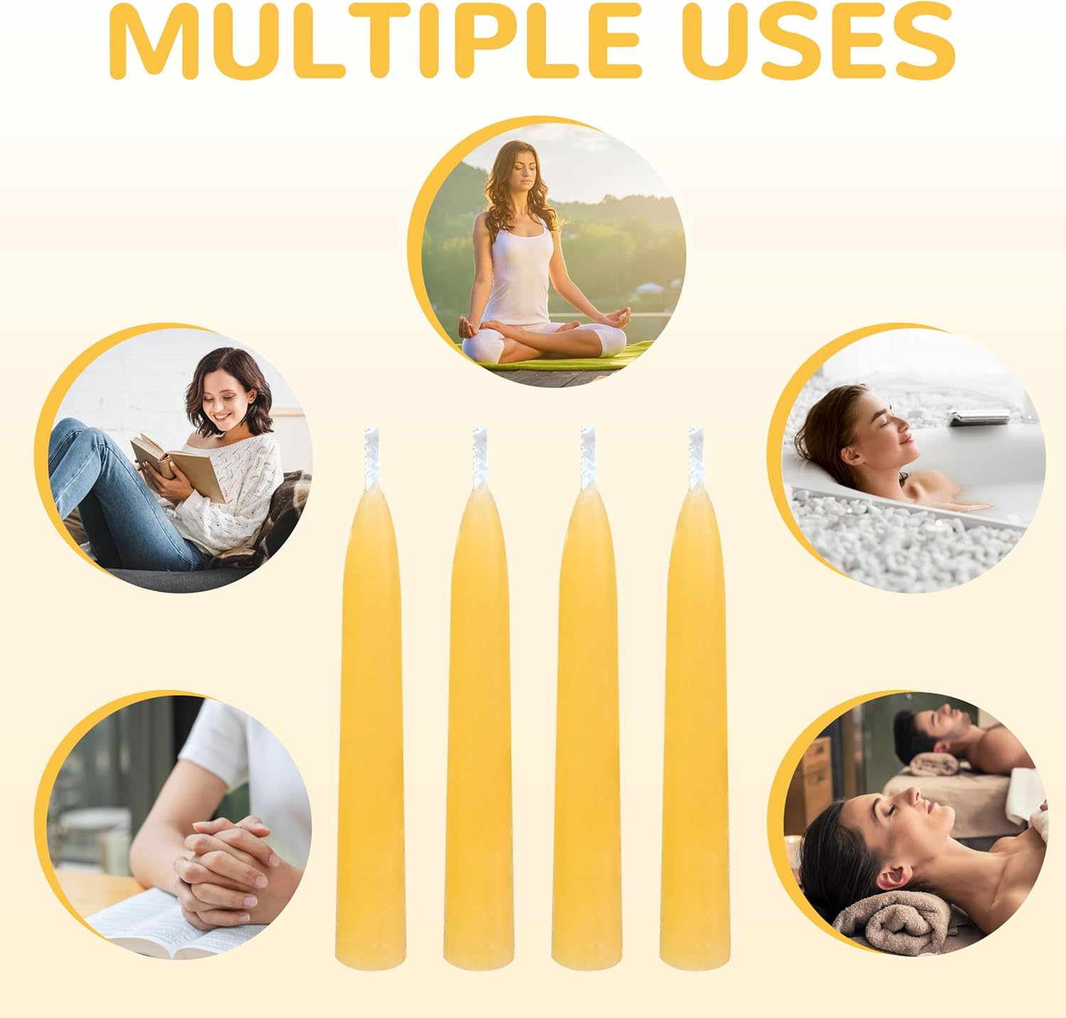 20 Min Beeswax Meditation Candles 30 Pack