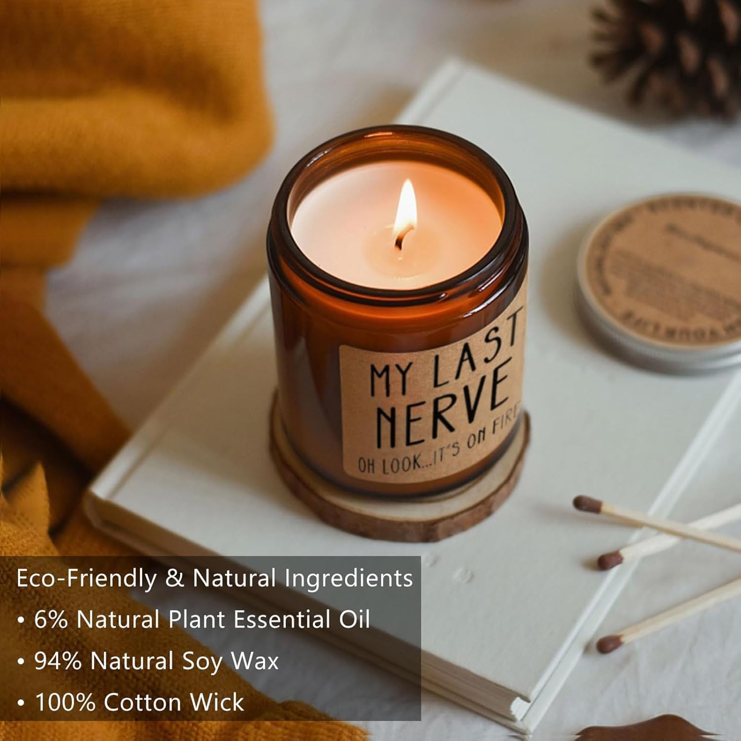 Homsolver Funny Birthday Gift for Women - My Last Nerve Lavender Candle
