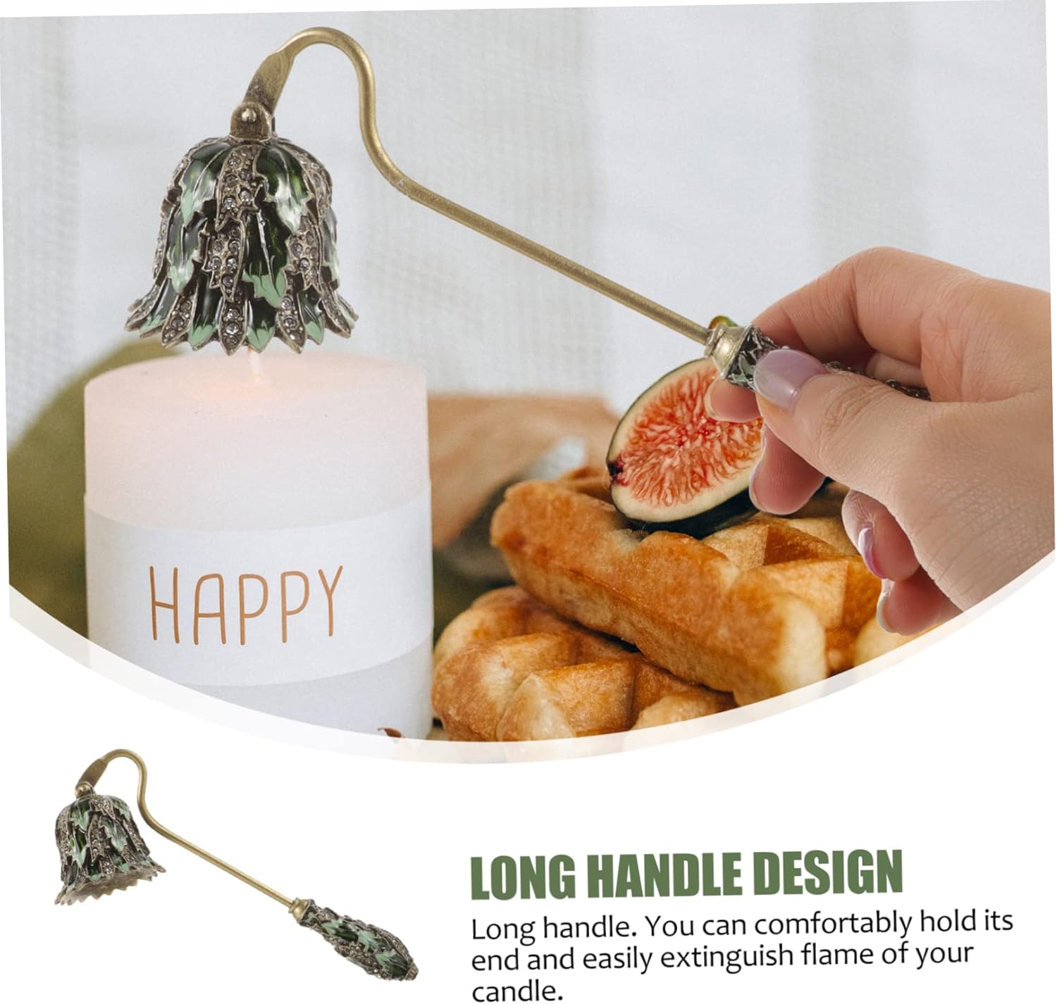 Candle Snuffer Tool with Long Handle Metal Design