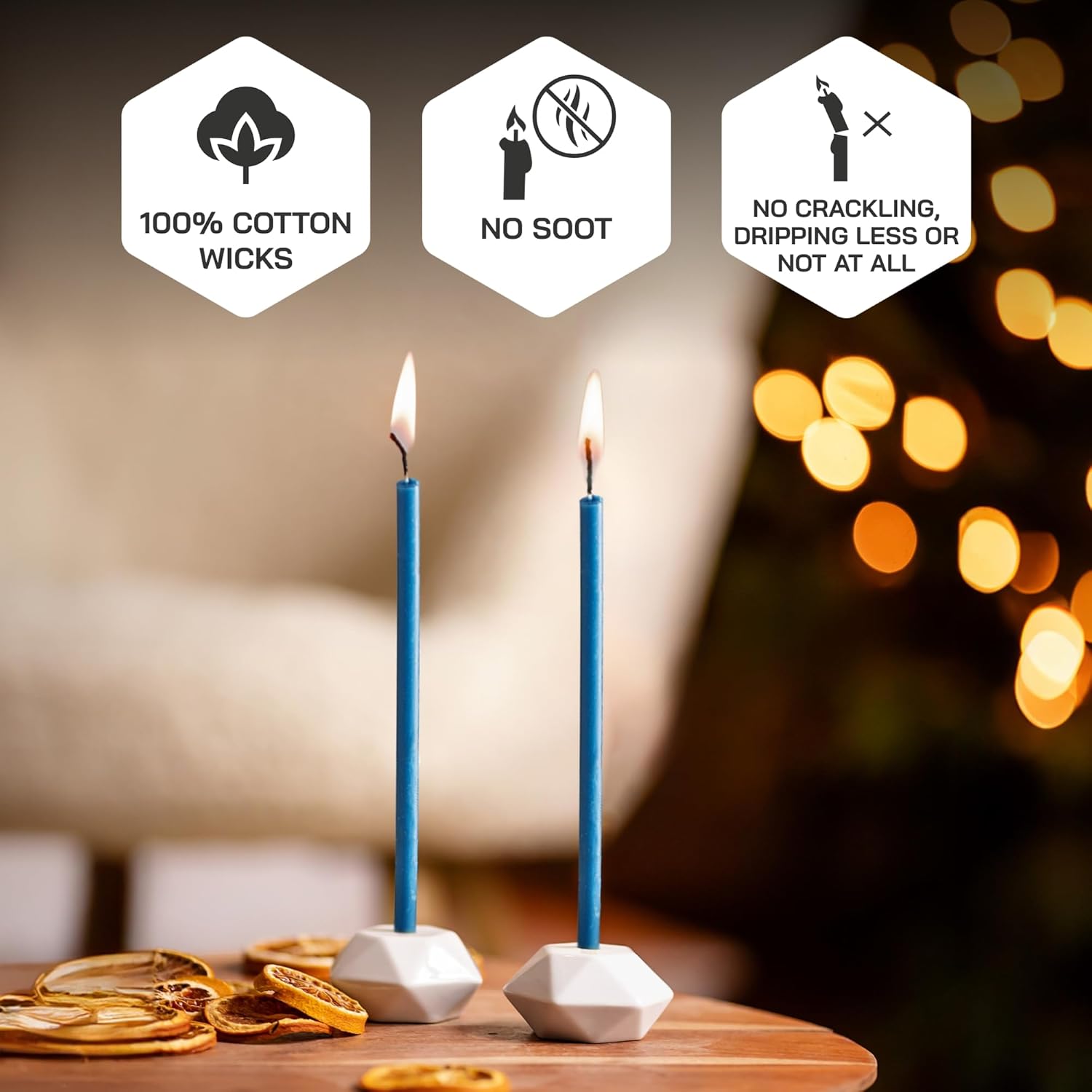 Danilovo Thin Taper Beeswax Candles - Honey Scented Pack of 50