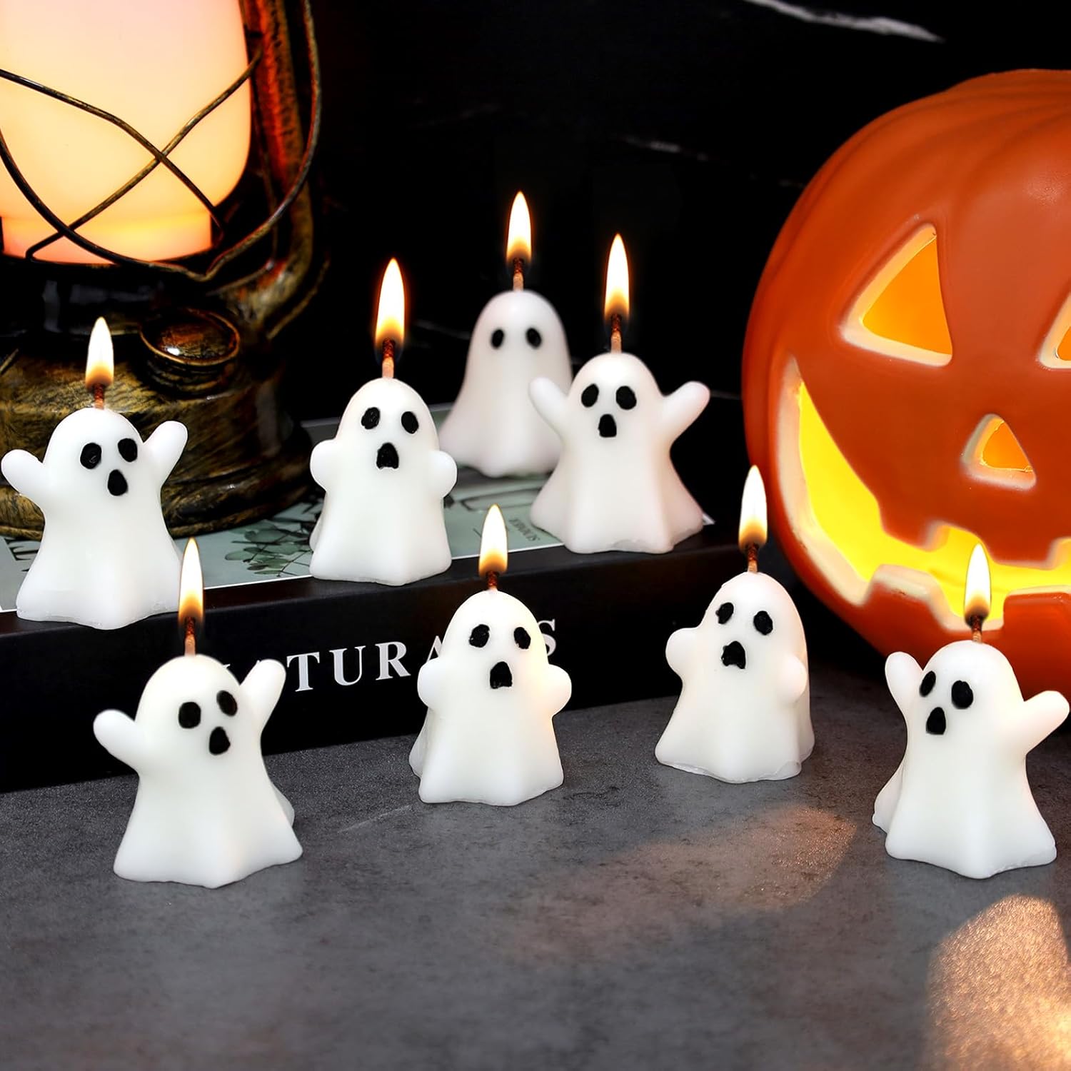 12 PCS Halloween Ghost Candles Spooky Decor