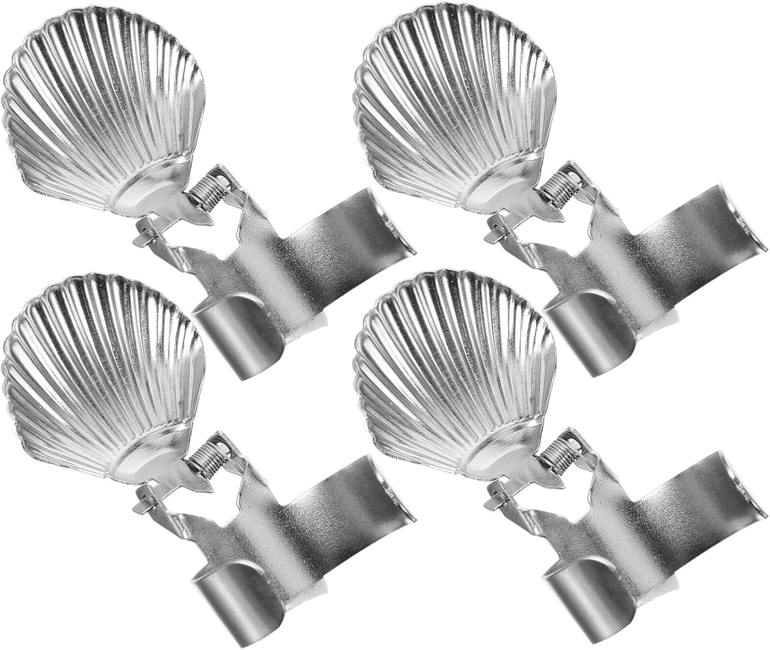 VOSAREA 4pcs Metal Candle Snuffer Shell Shaped Auto Extinguisher