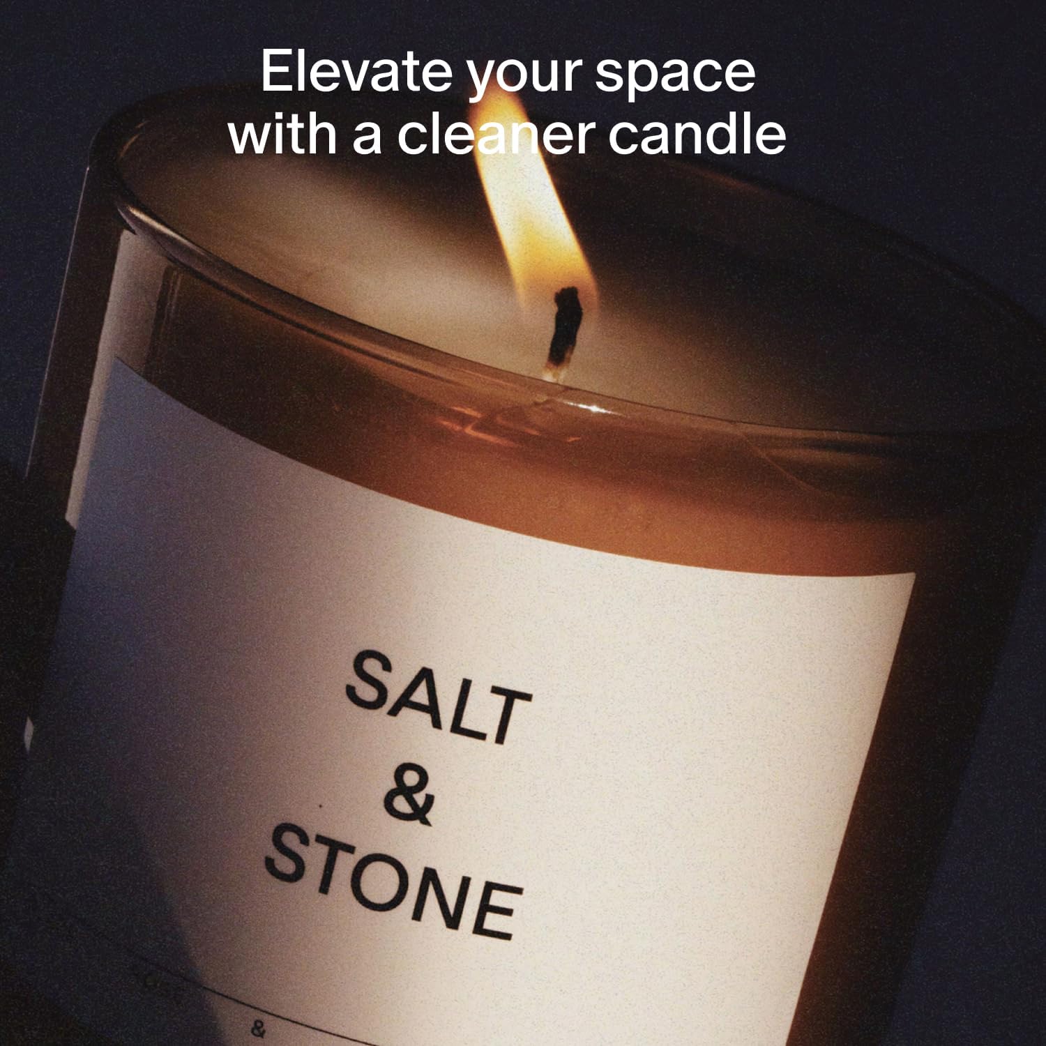 Salt Stone Scented Candle - Black Rose Vetiver
