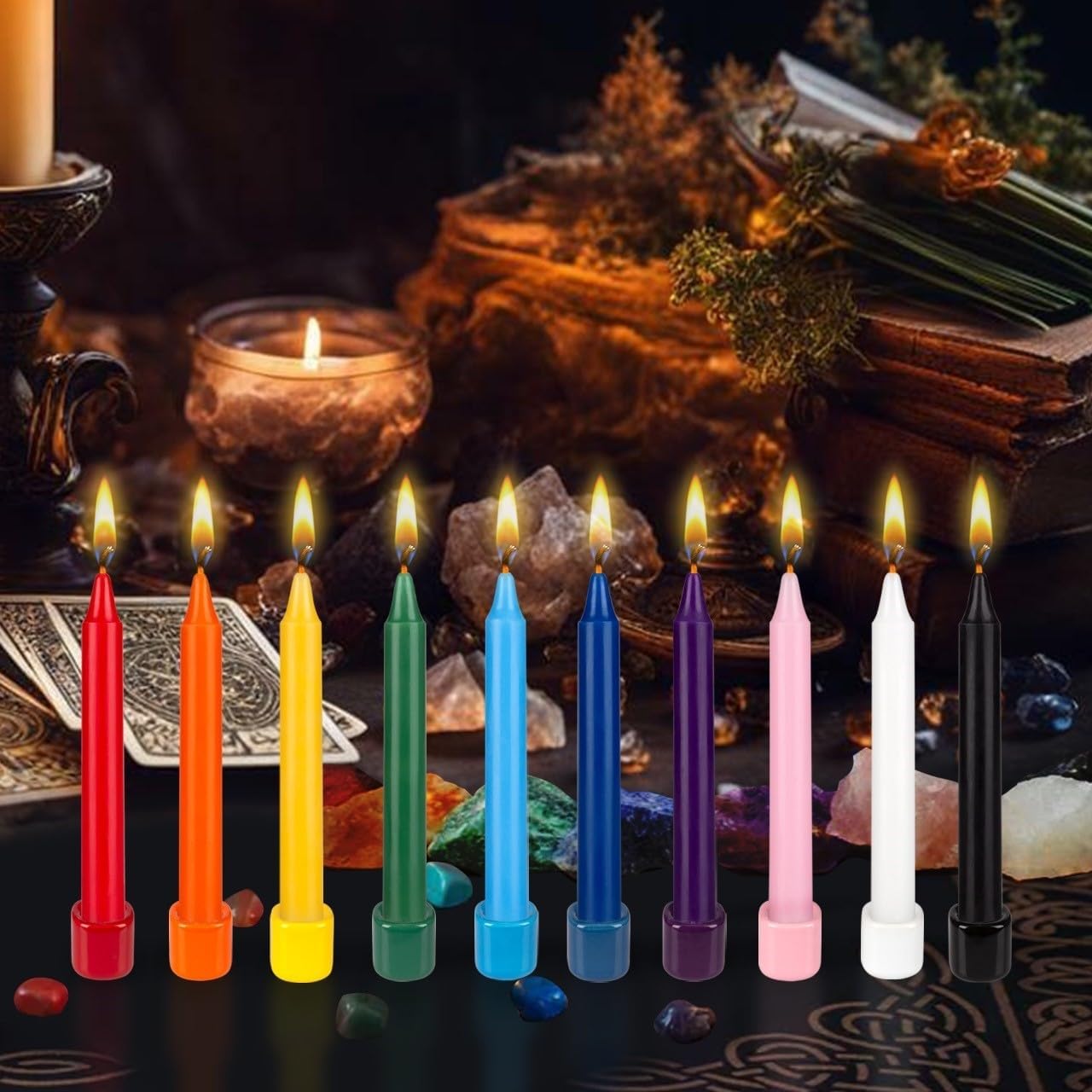 Mega Candles 40-Pack Rose Gold Mini Taper Candles