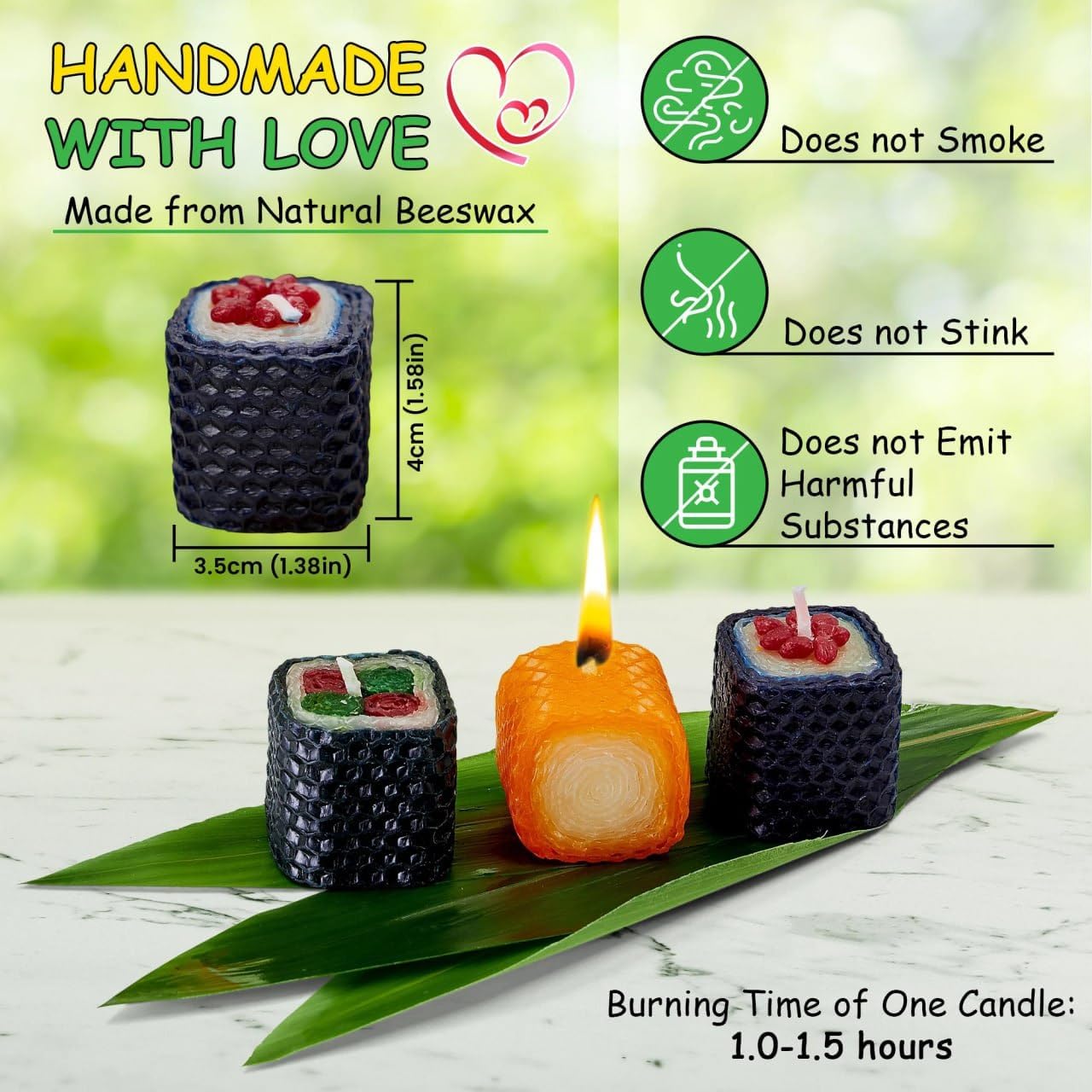 Fun Birthday Sushi Candle Gift Set 12pcs