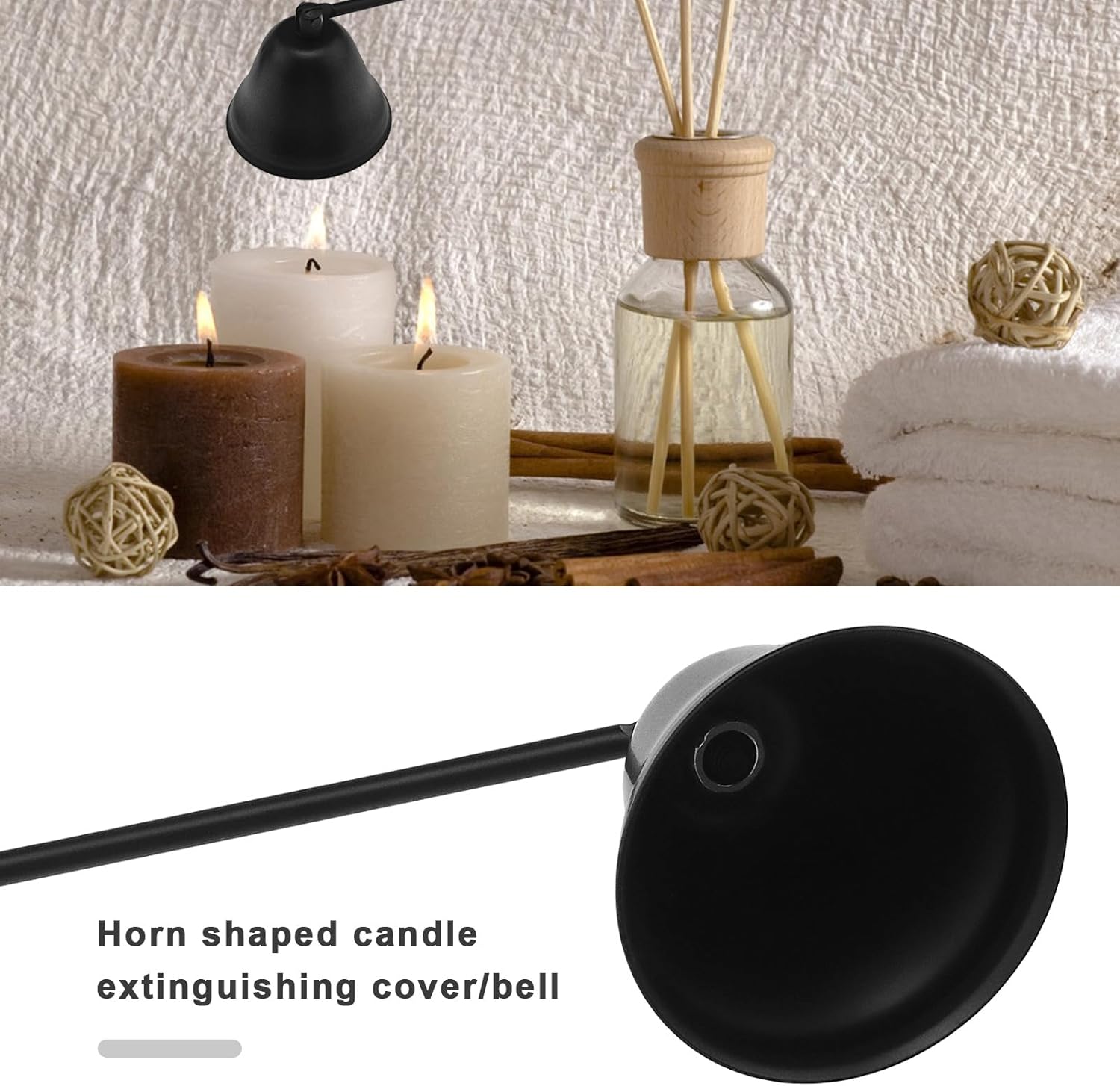 Stainless Steel Candle Snuffer Set 2pcs Silver Black