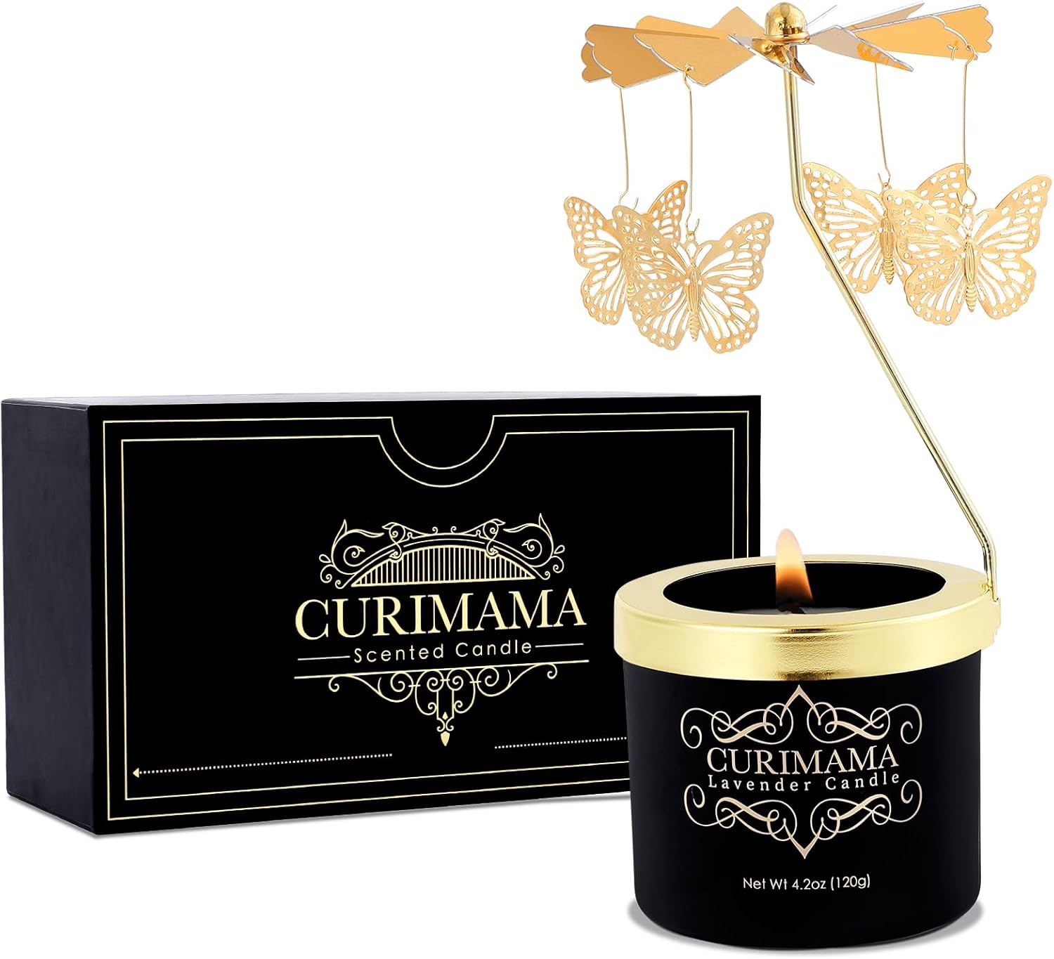 Unique Butterfly Candle for Women Rotating Jar Candle Gift for Mom