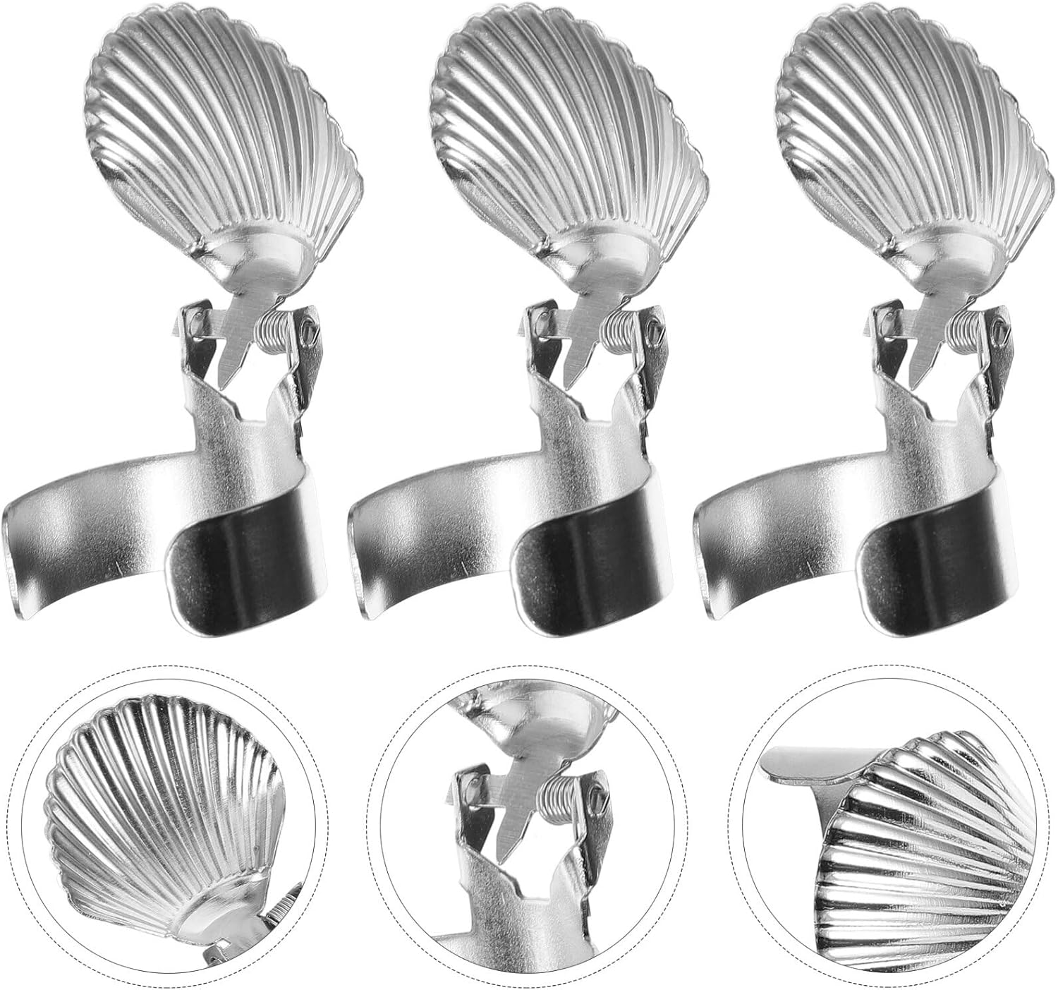 VOSAREA 4pcs Metal Candle Snuffer Shell Shaped Auto Extinguisher