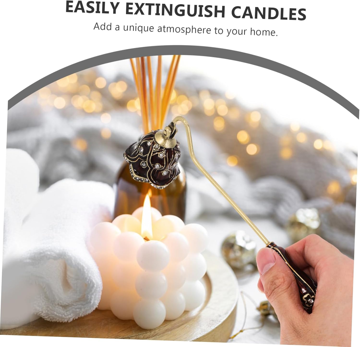 Cabilock Candle Snuffer Tool for Dinner Candles Reusable Flame Extinguisher