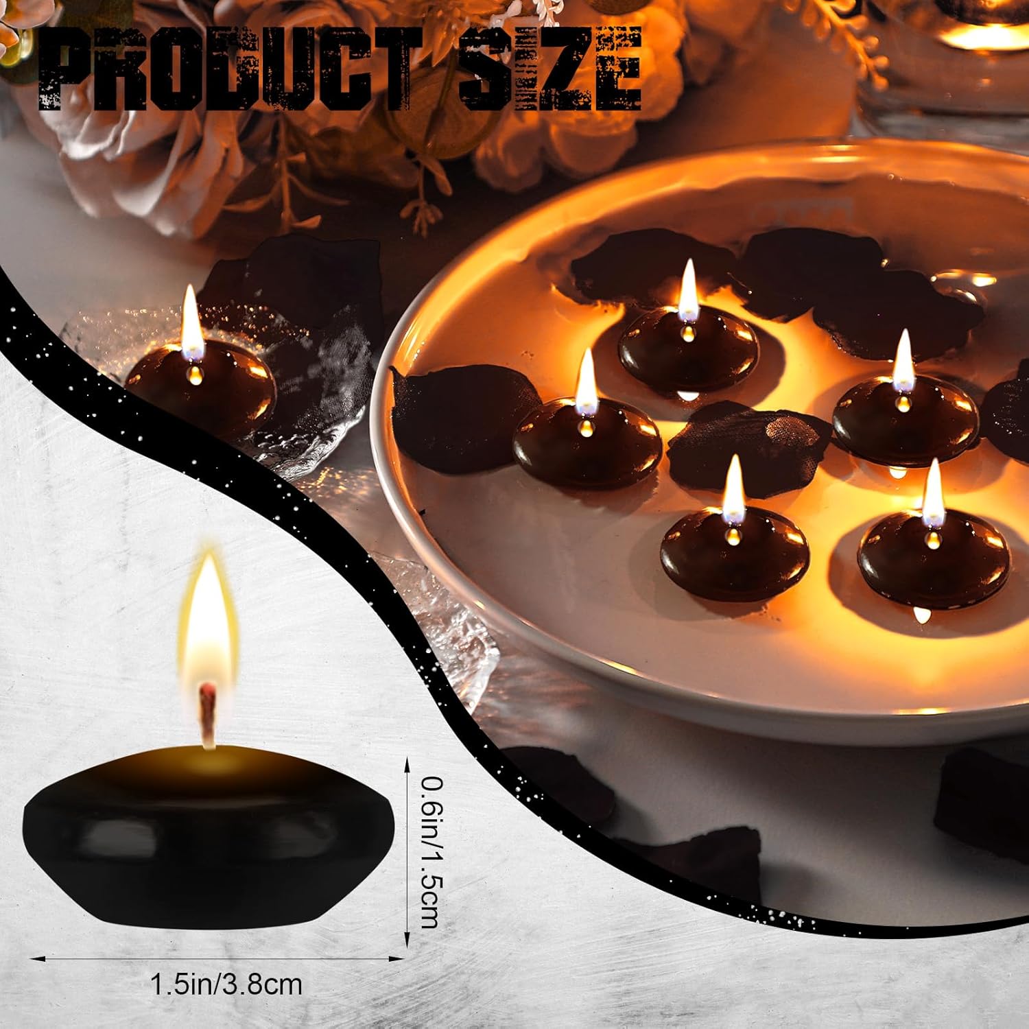 Nuanchu 30 Pcs 15 Inch Unscented Floating Candles for Centerpieces