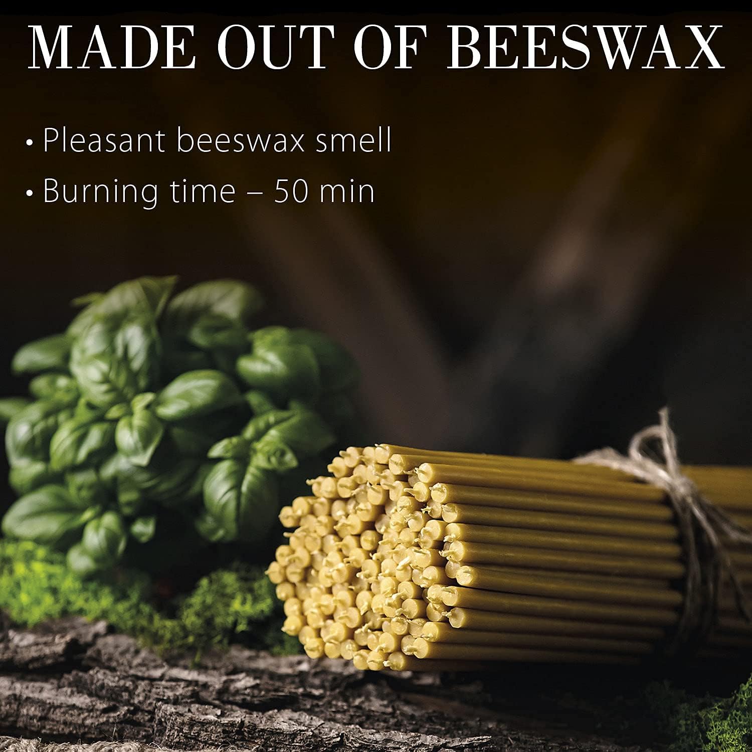 Danilovo Pure Beeswax Candles - Honey Scented Drip Free Smokeless Pack of 100
