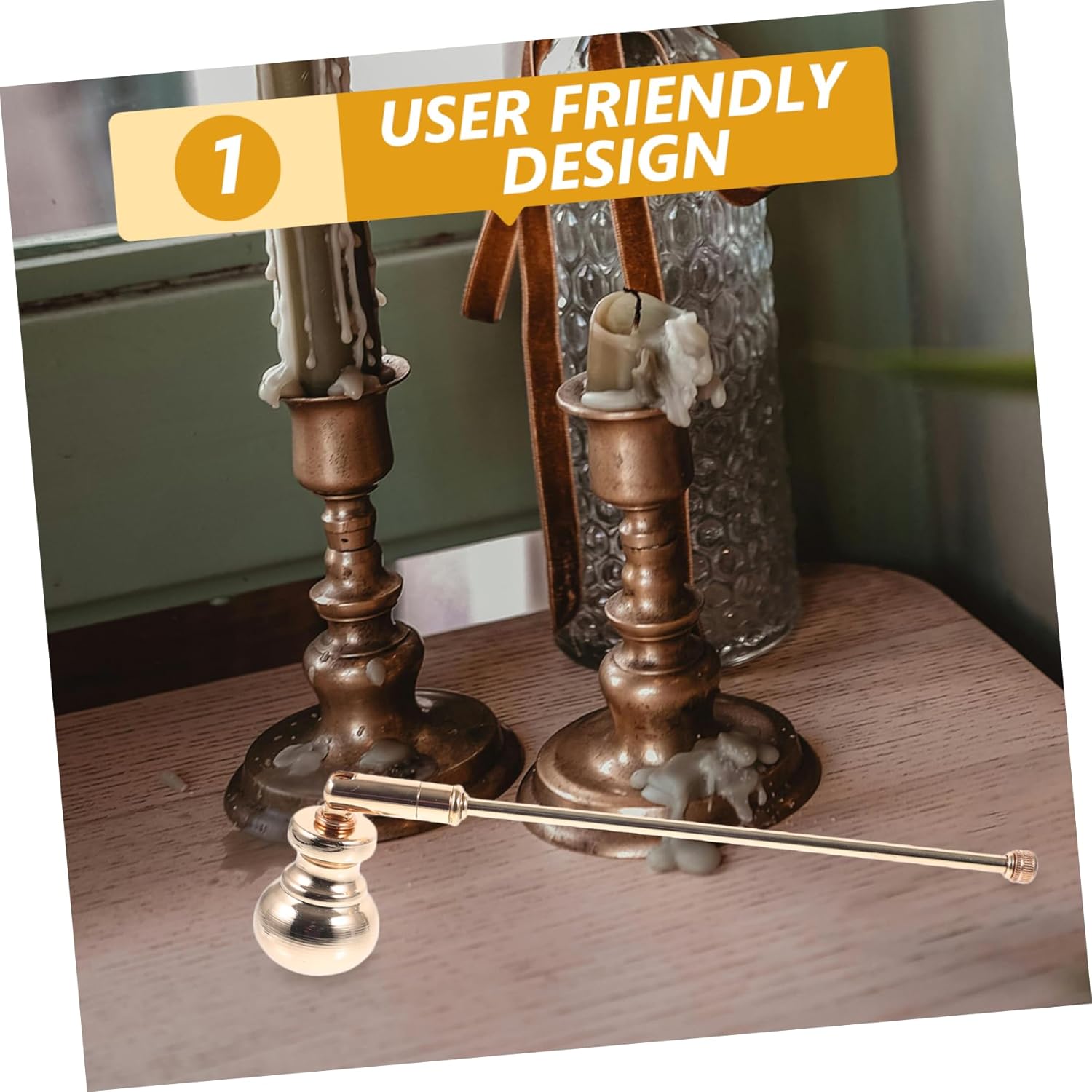 PRETYZOOM Decorative Candle Snuffer with Long Handle and Unique Design
