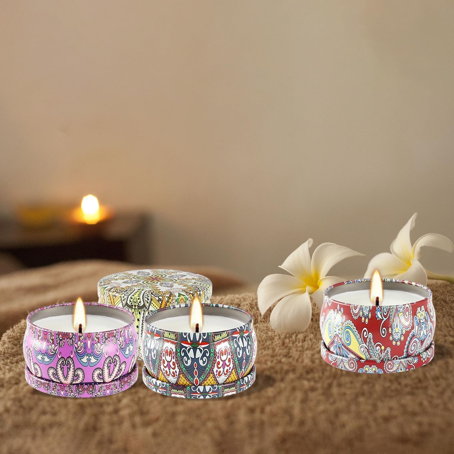 24 Scented Candles Gift Set Soy Wax Jar Candles
