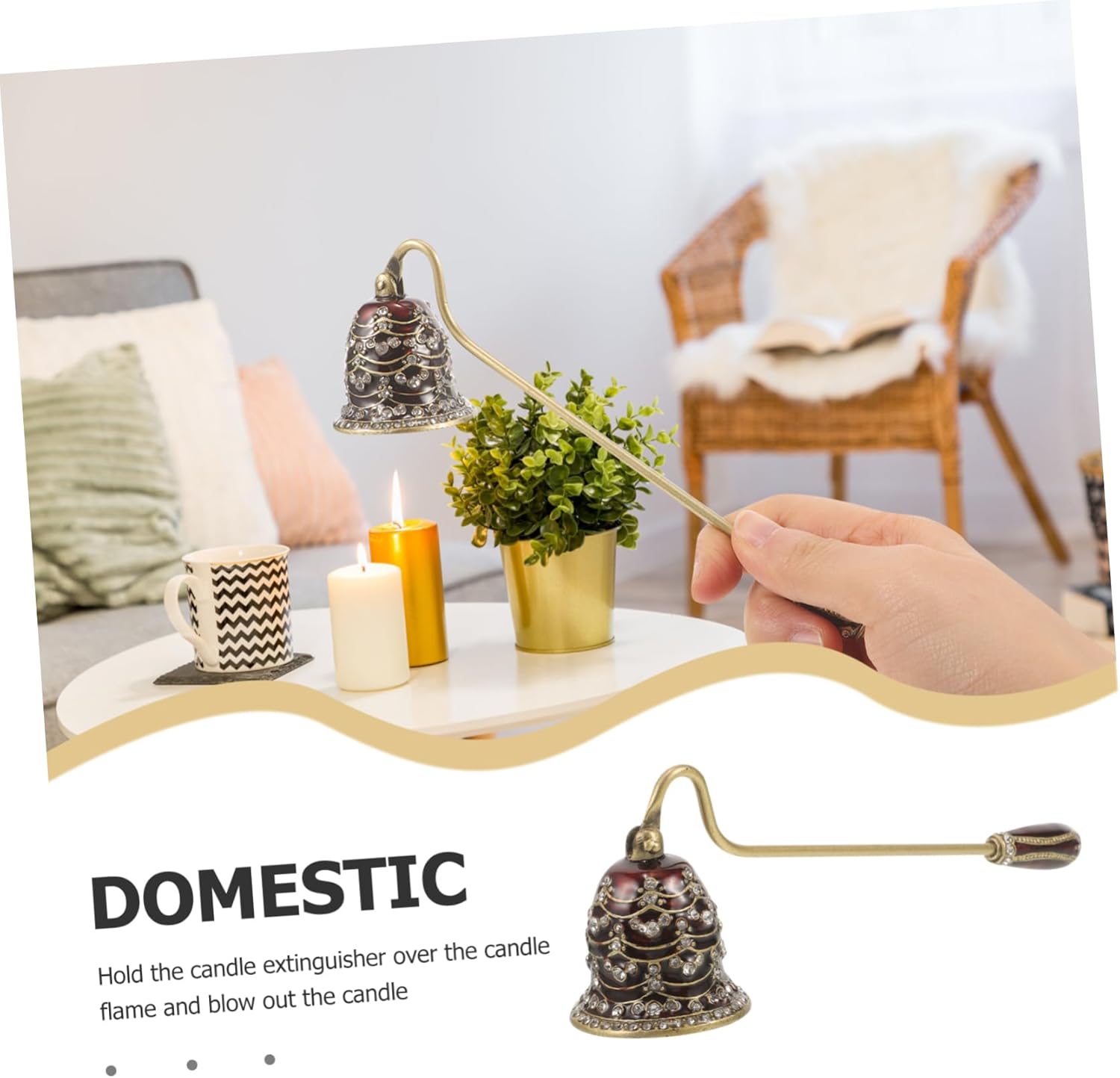 MAGICLULU Retro Diamond Candle Snuffer with Long Handle