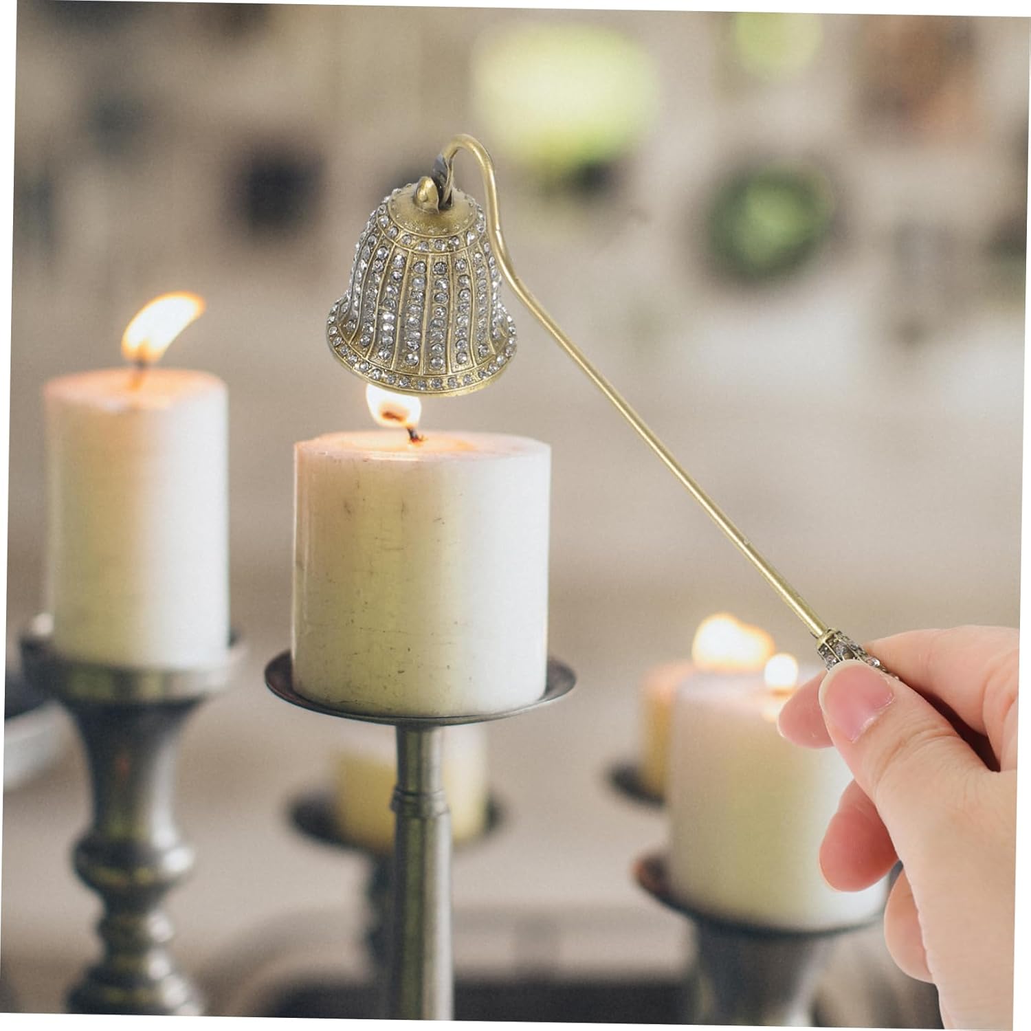 PRETYZOOM Antique Candle Snuffer with Rhinestone Inlay