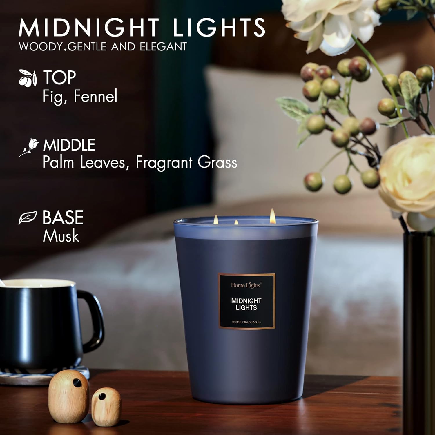 HomeLights 333oz Soy Candles 130 Hours Midnight Lights