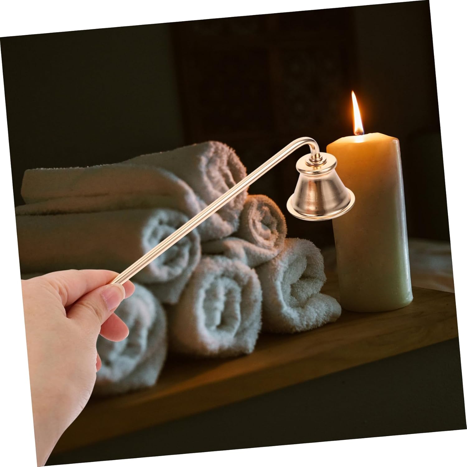 Elegant Candle Snuffer Tool for Wick Extinguishing