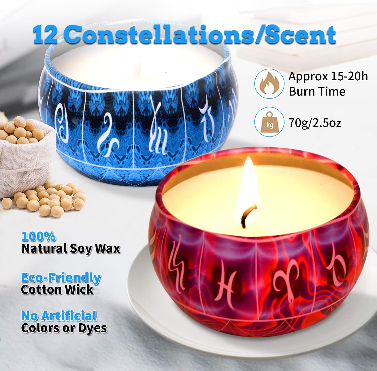 12 Constellations Scented Candle Gift Set