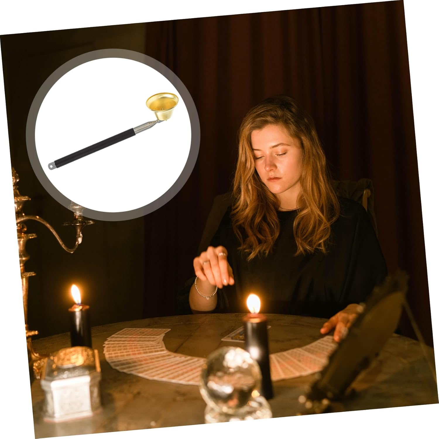 Cabilock 1pc Retractable Candle Snuffer with Safe Flame Control