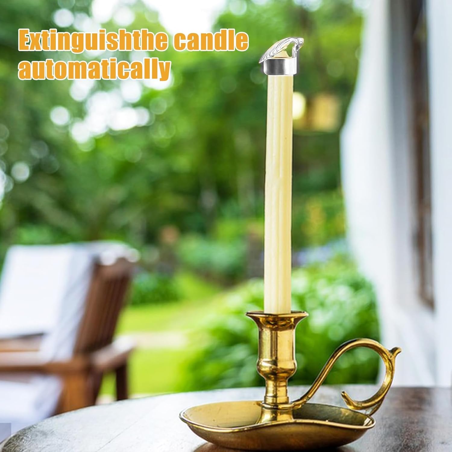 Tissting Candle Snuffer Set of 4 Automatic Iron Shell Candlesnuffers Silver