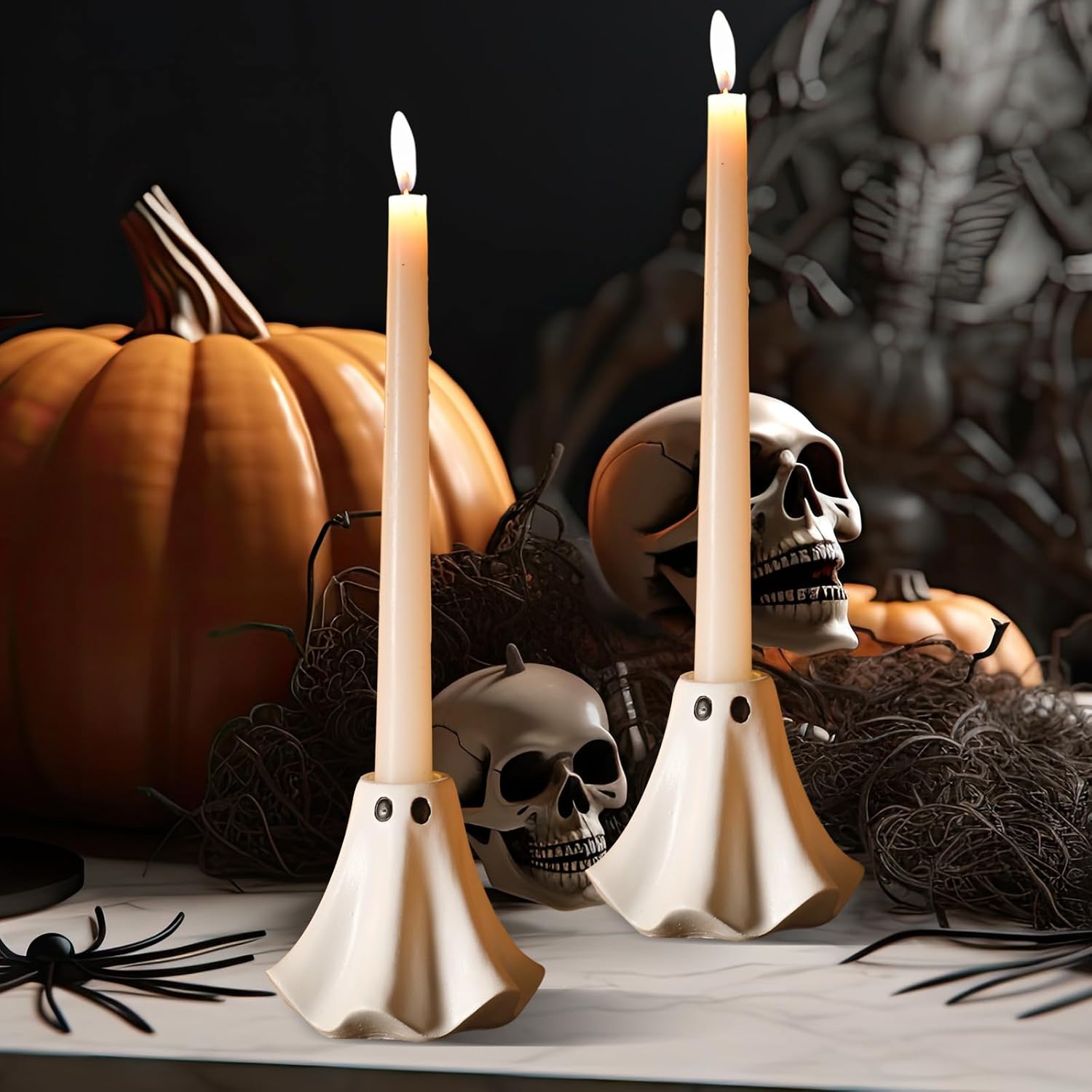 2 Pcs Halloween Ghost Candle Holders