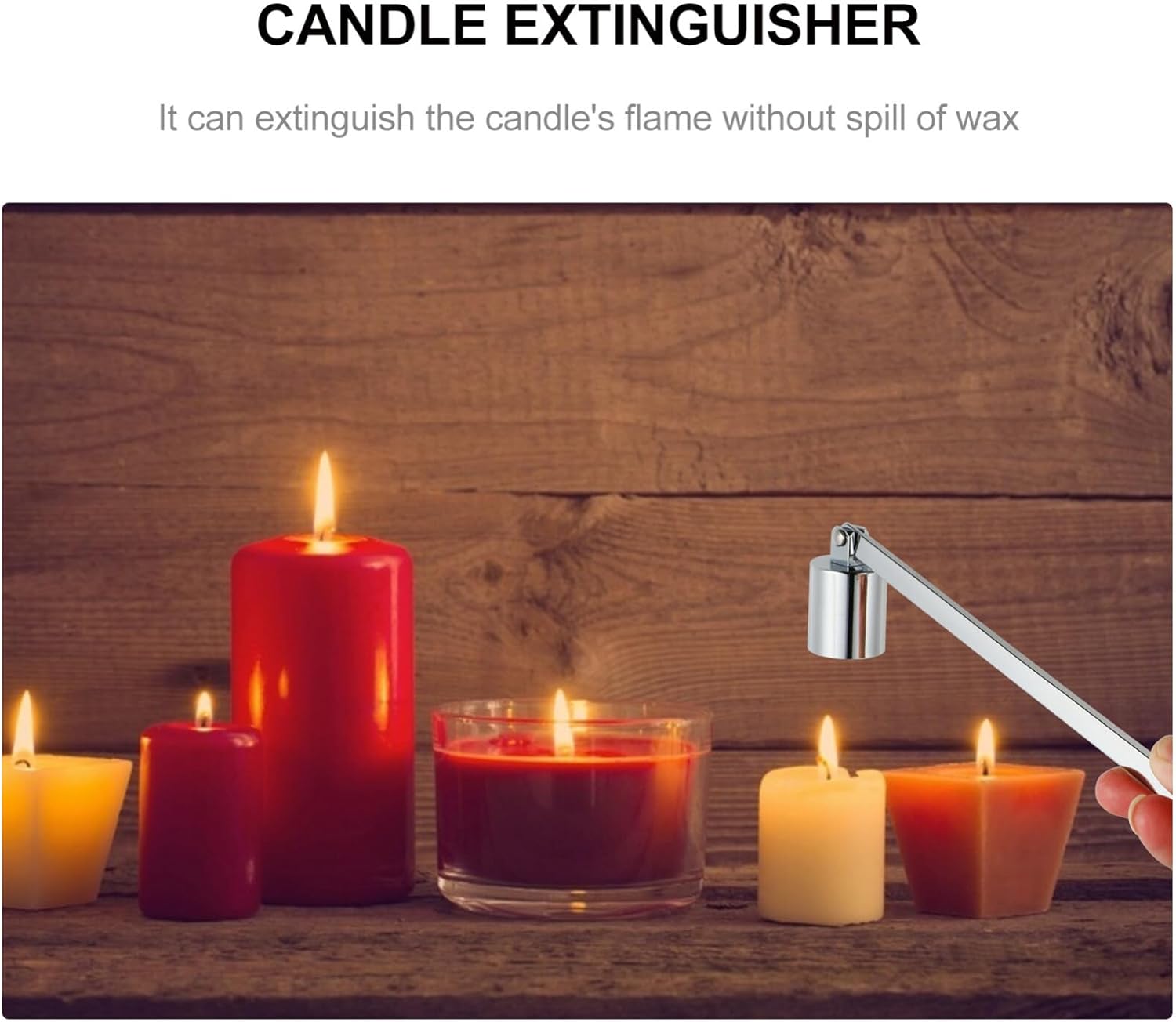 VOSAREA 1pc Candle Snuffer Stainless Steel Wick Extinguisher Tool