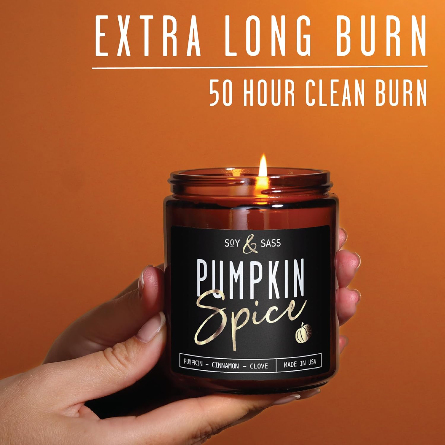 Pumpkin Spice Candle - 9oz Soy Jar Fall Home Decor