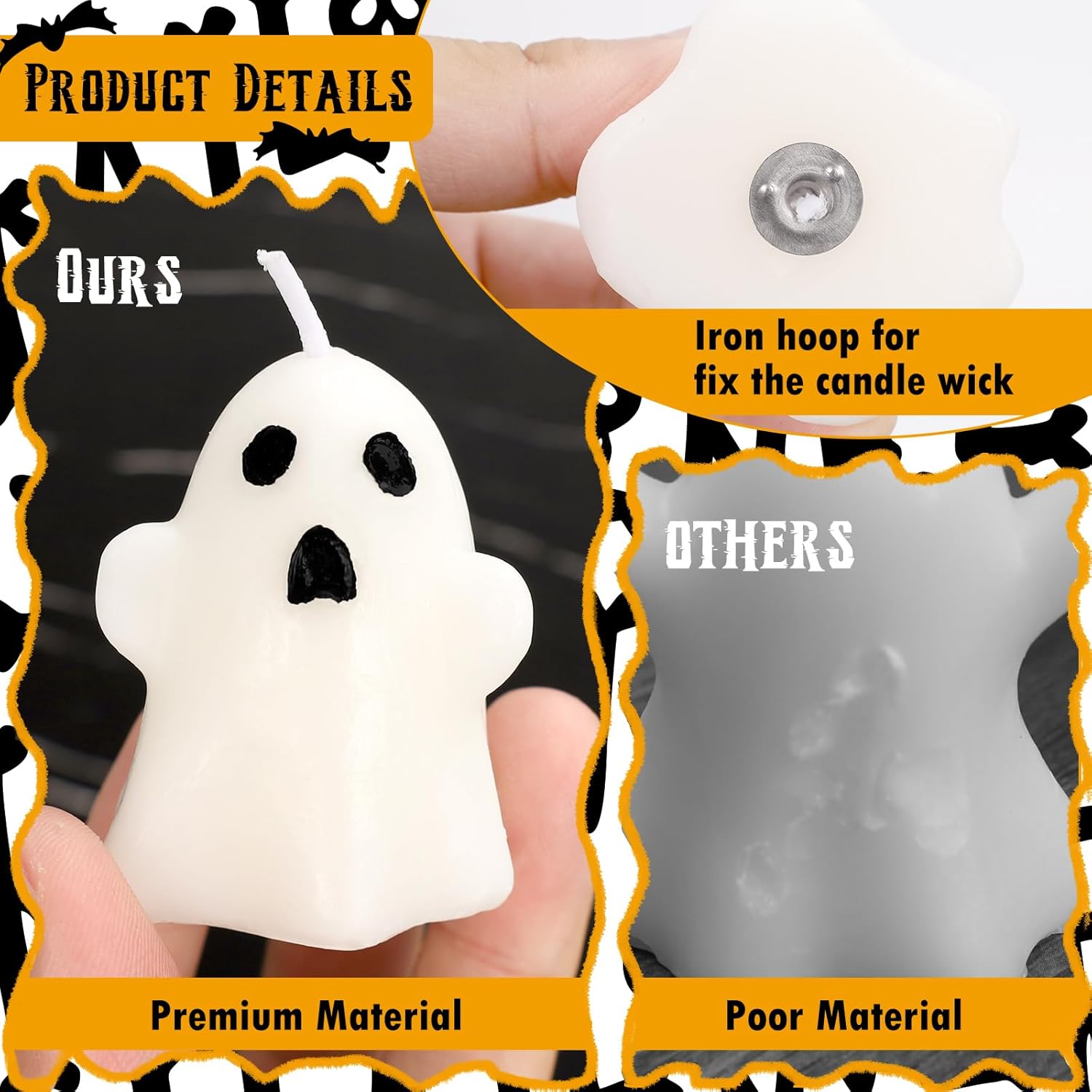 12 PCS Halloween Ghost Candles Spooky Decor