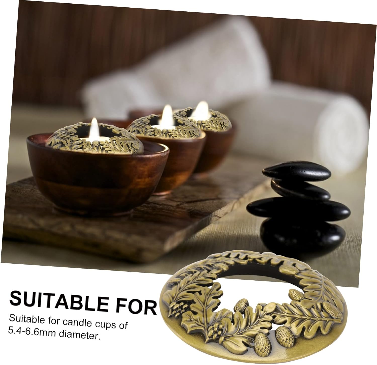 PRETYZOOM Brass Candle Lids for Efficient Burn and Elegant Storage