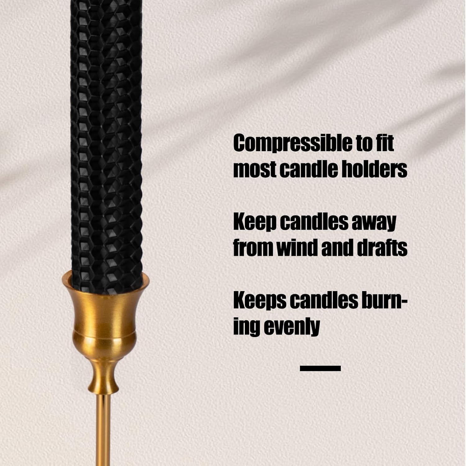 KONNI Black Beeswax Taper Candles Pack of 3